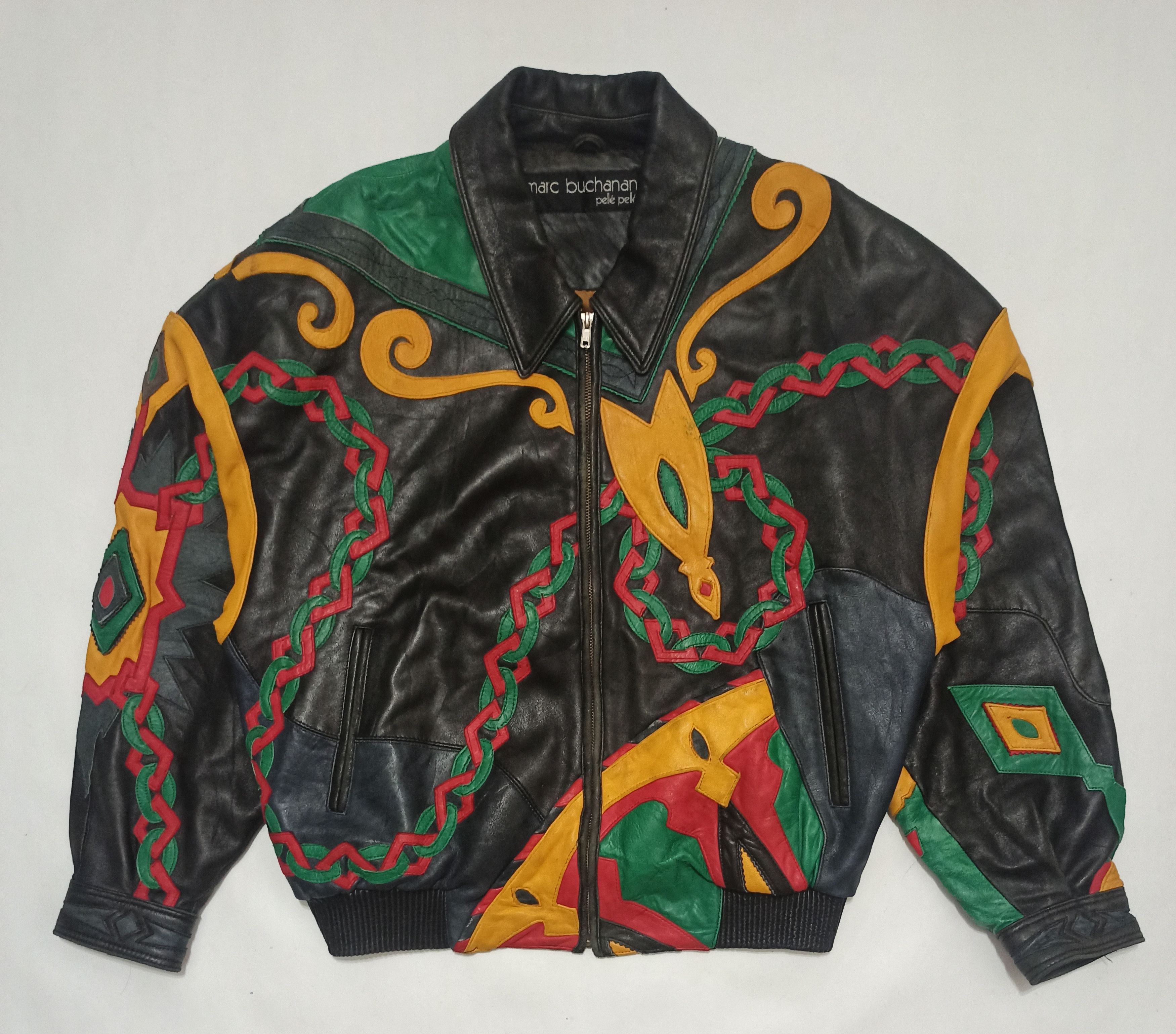 VTG Music Pelle Pelle Marc Buchanan Leather Jacket Size XL