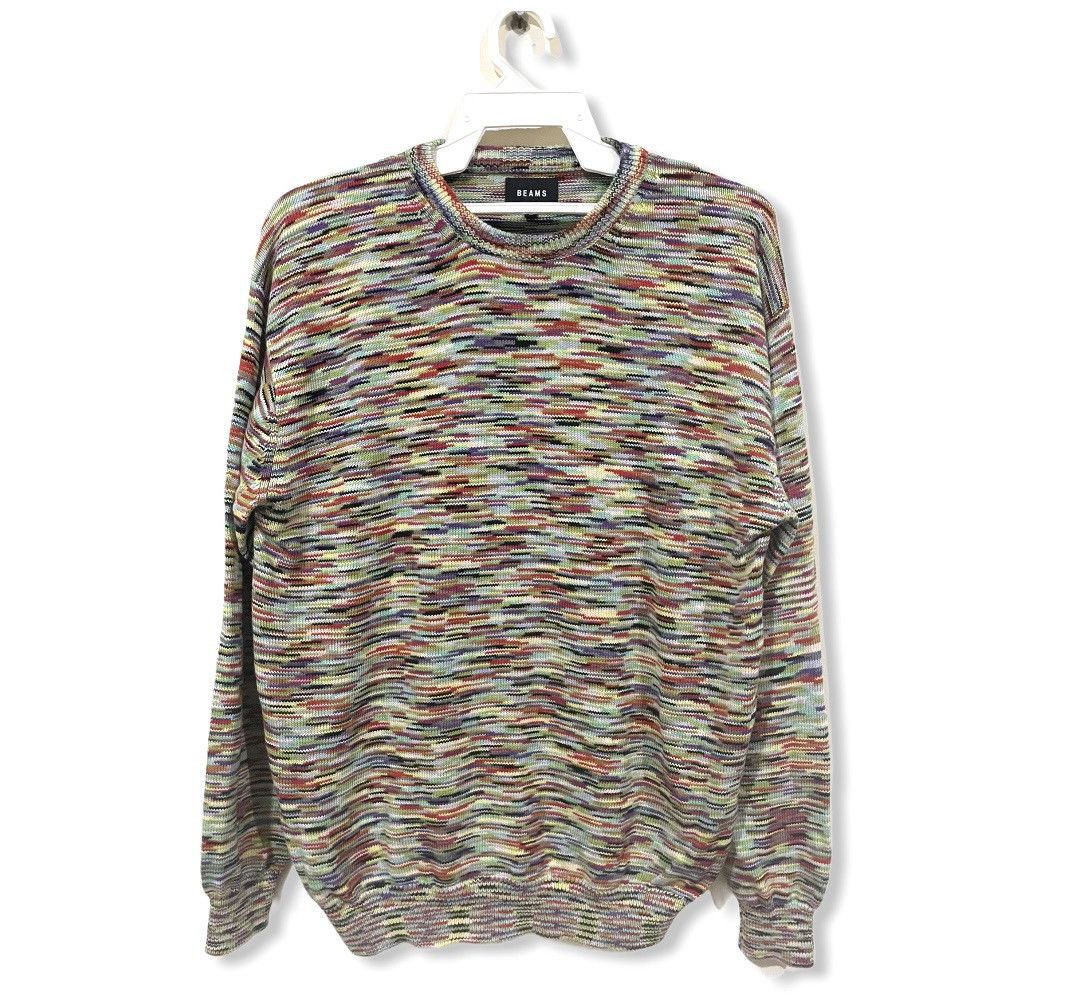 Beams Plus × Designer × Japanese Brand Beams Psychedelic Multicoloured Knitwear Size US M / EU 48-50 / 2 - 1 Thumbnail