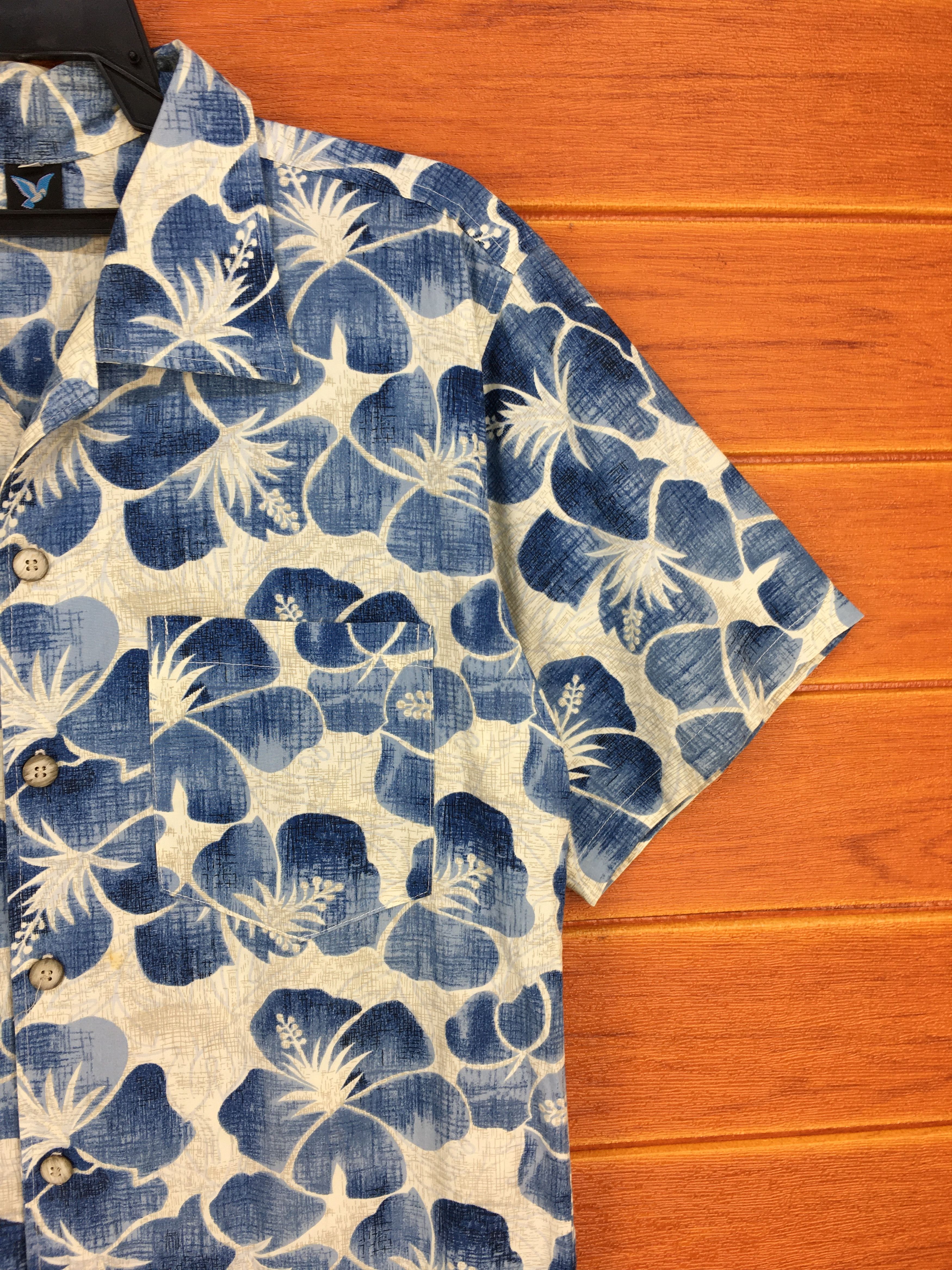 Vintage Japanese Hawaiian BLUE DOVE Hibiscus Floral Shirt Size US M / EU 48-50 / 2 - 5 Thumbnail