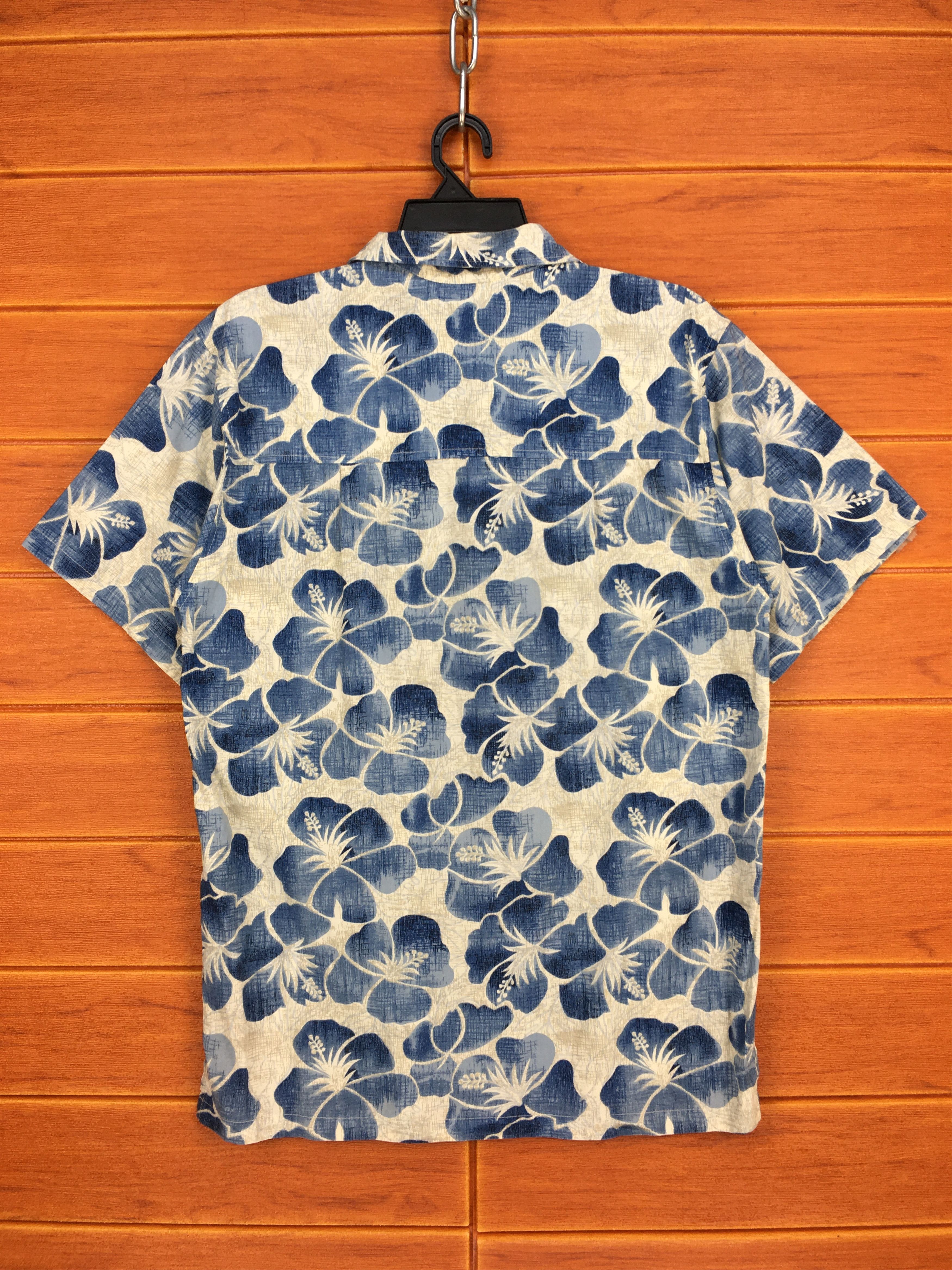 Vintage Japanese Hawaiian BLUE DOVE Hibiscus Floral Shirt Size US M / EU 48-50 / 2 - 9 Thumbnail