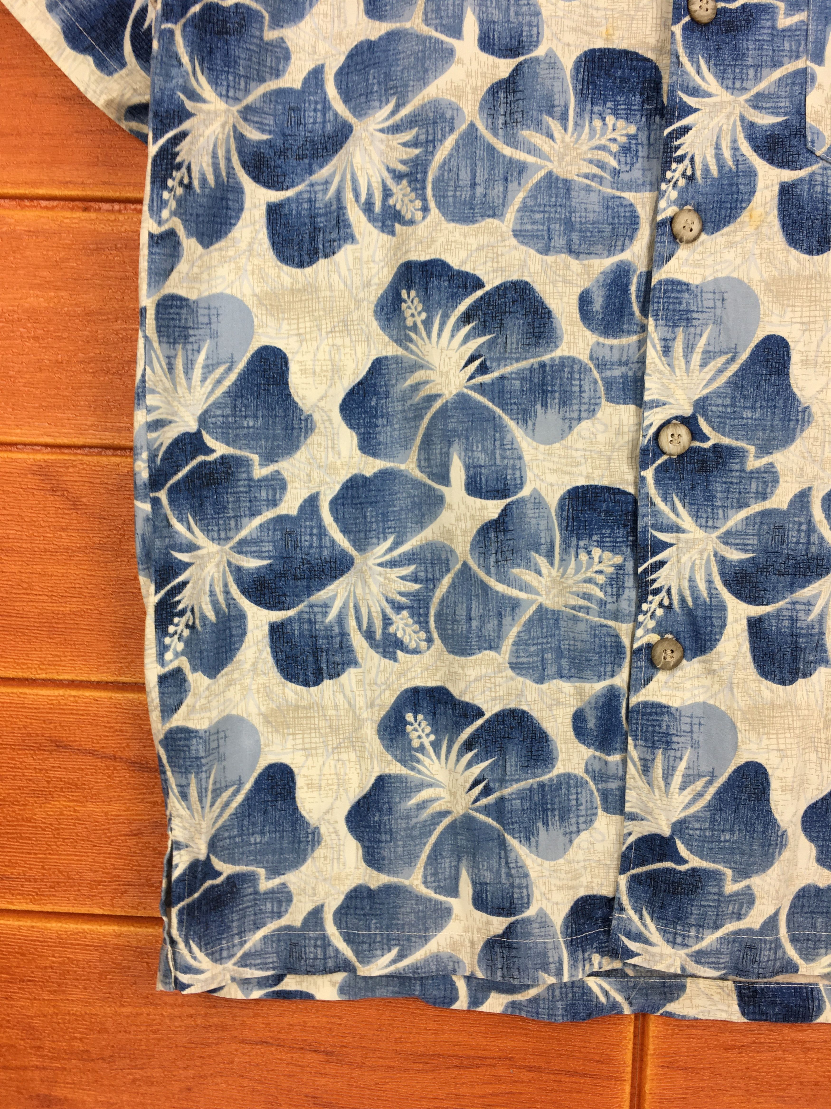 Vintage Japanese Hawaiian BLUE DOVE Hibiscus Floral Shirt Size US M / EU 48-50 / 2 - 3 Thumbnail