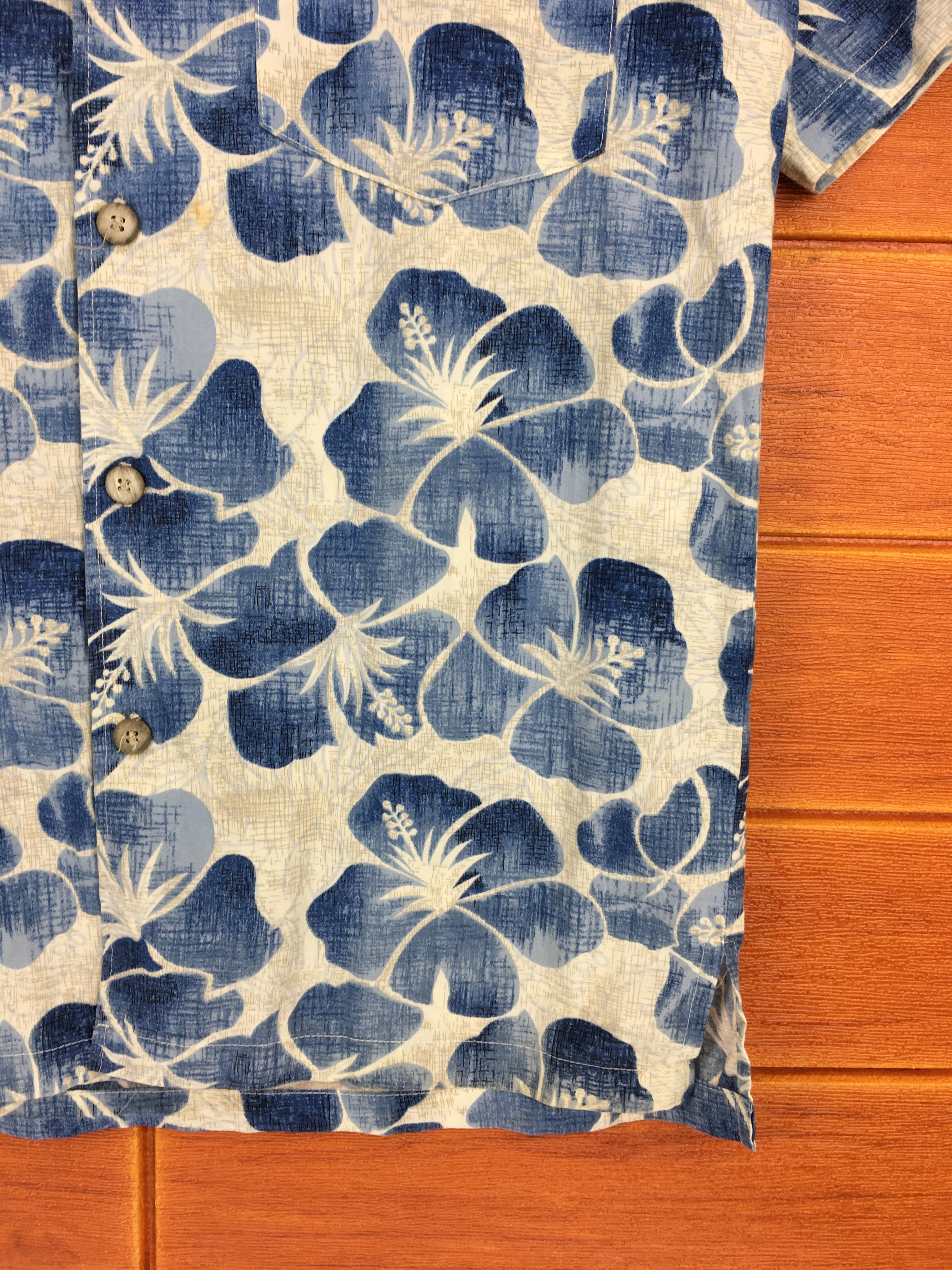 Vintage Japanese Hawaiian BLUE DOVE Hibiscus Floral Shirt Size US M / EU 48-50 / 2 - 4 Thumbnail