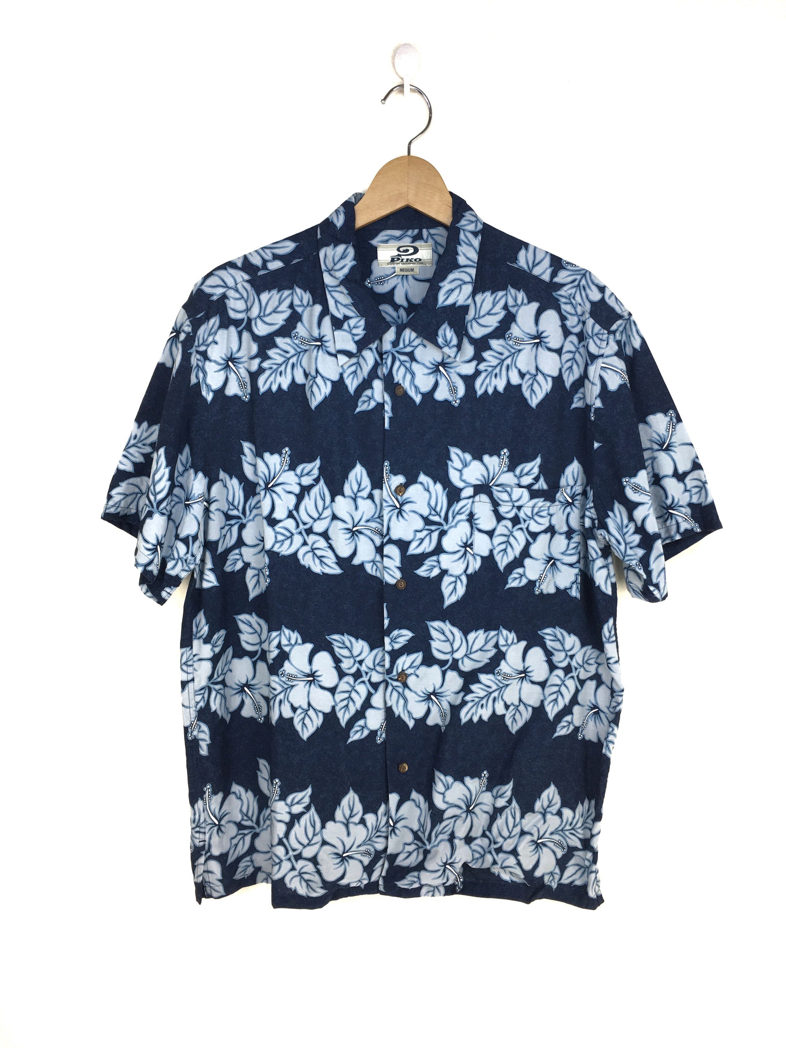 Vintage Vintage PIKO Border Striped Floral Hawaiian Shirt Size US M / EU 48-50 / 2 - 1 Thumbnail