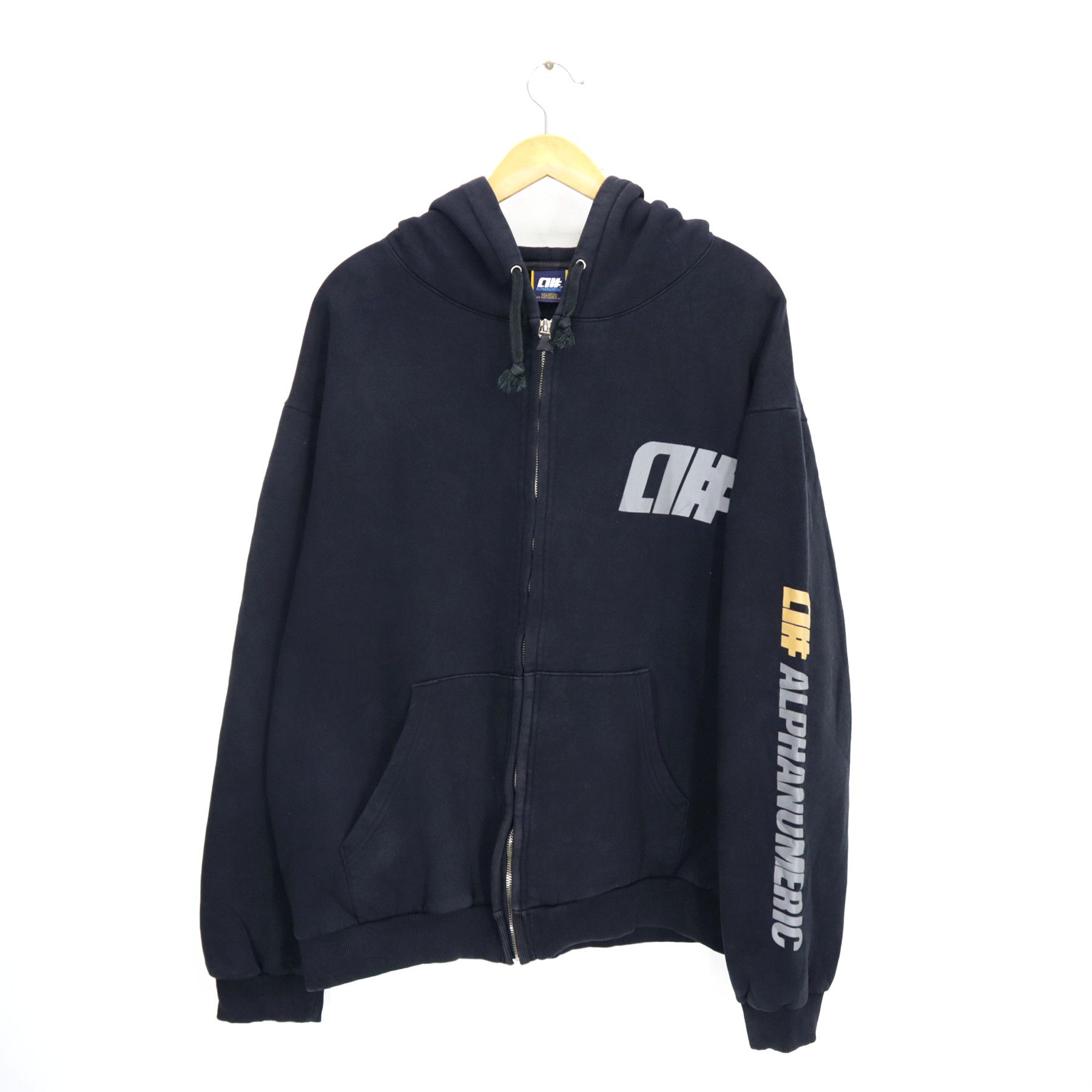 Alphanumeric Big Logo Spellout Full Zipper Hoodie Skateboard Brand USA Size US L / EU 52-54 / 3 - 3 Thumbnail