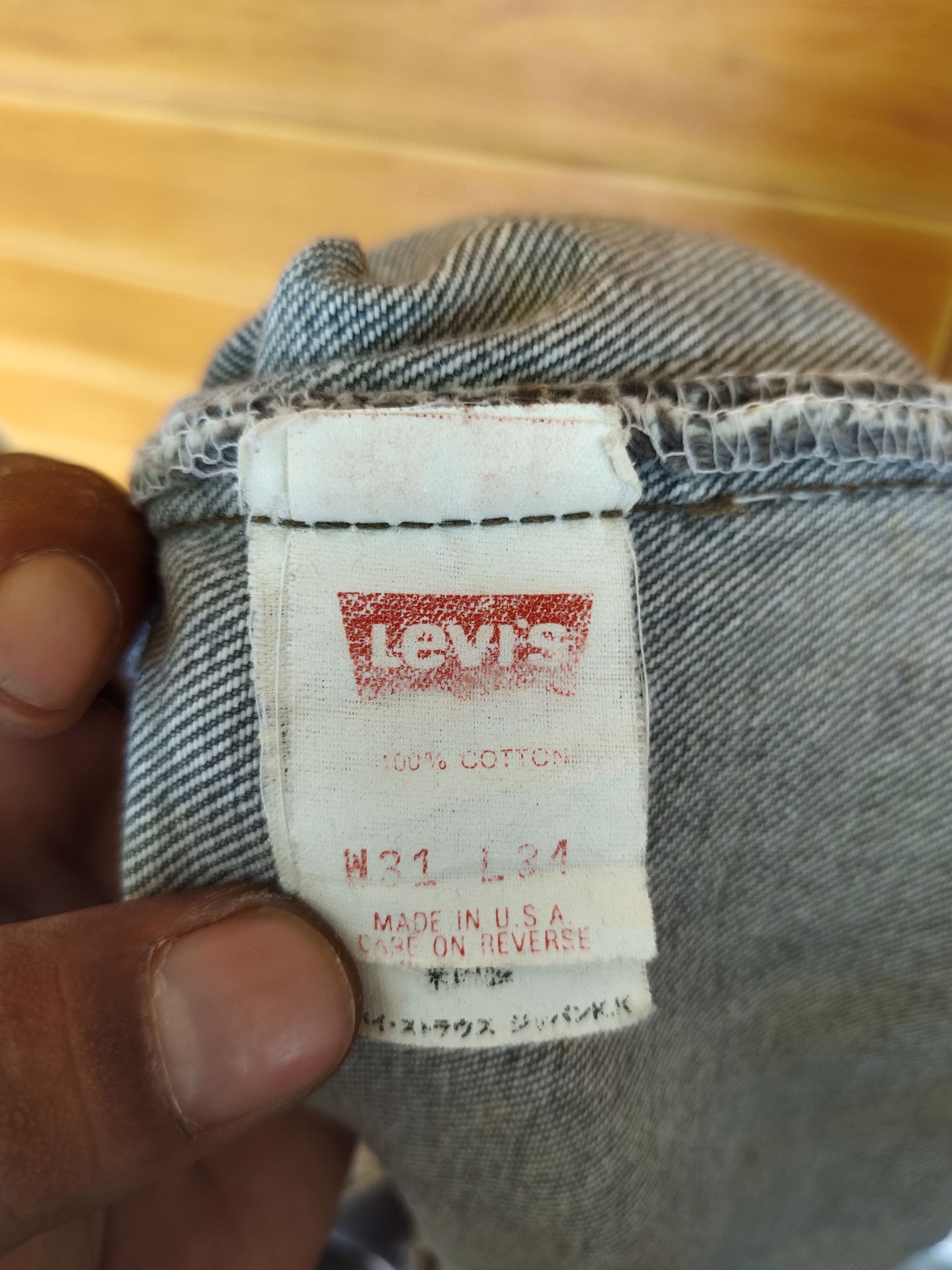 Levi's Vintage 1993 LEVIS 501 USA Black Faded Denim Jeans Size US 31 - 18 Thumbnail