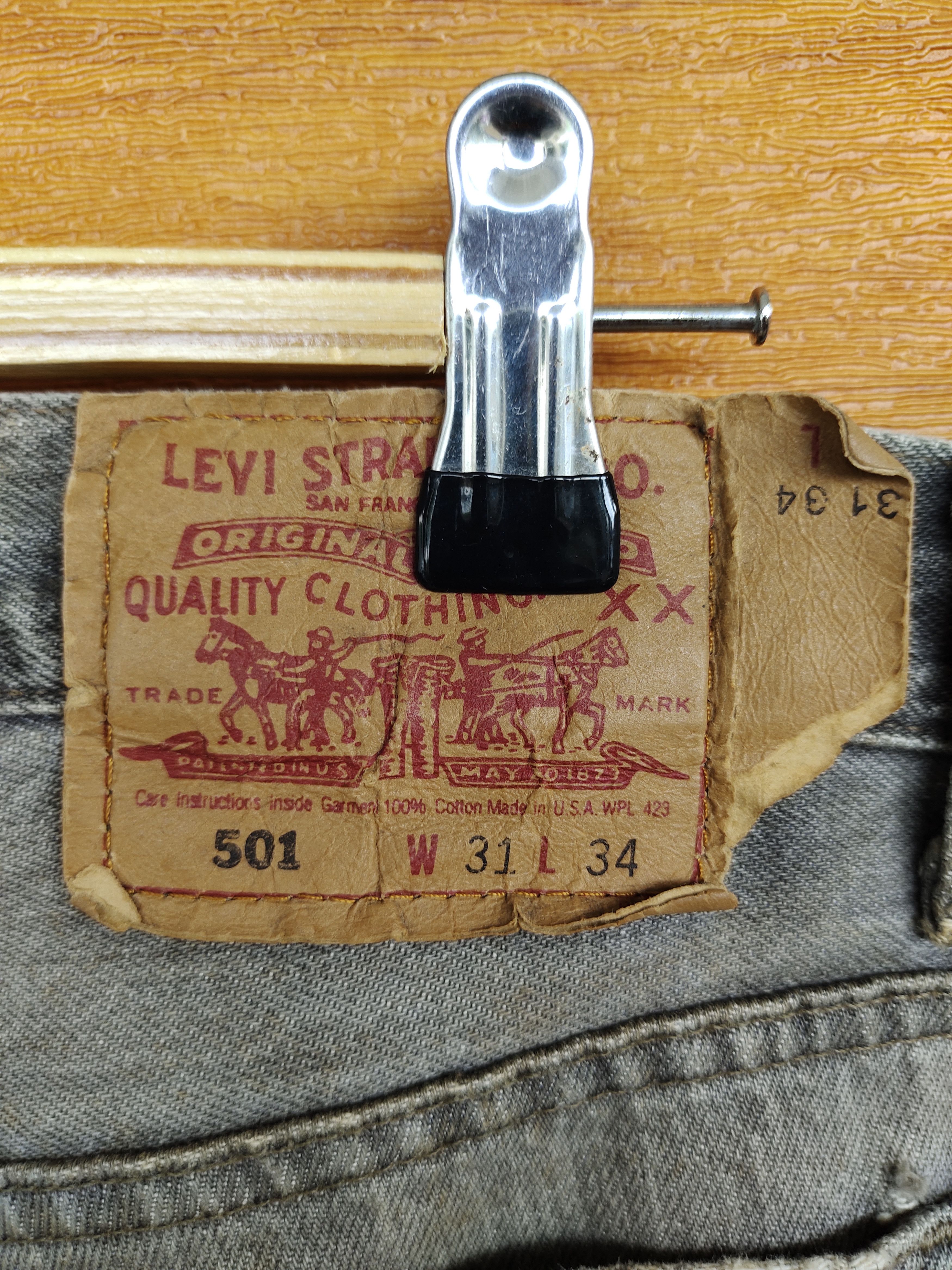 Levi's Vintage 1993 LEVIS 501 USA Black Faded Denim Jeans Size US 31 - 11 Thumbnail