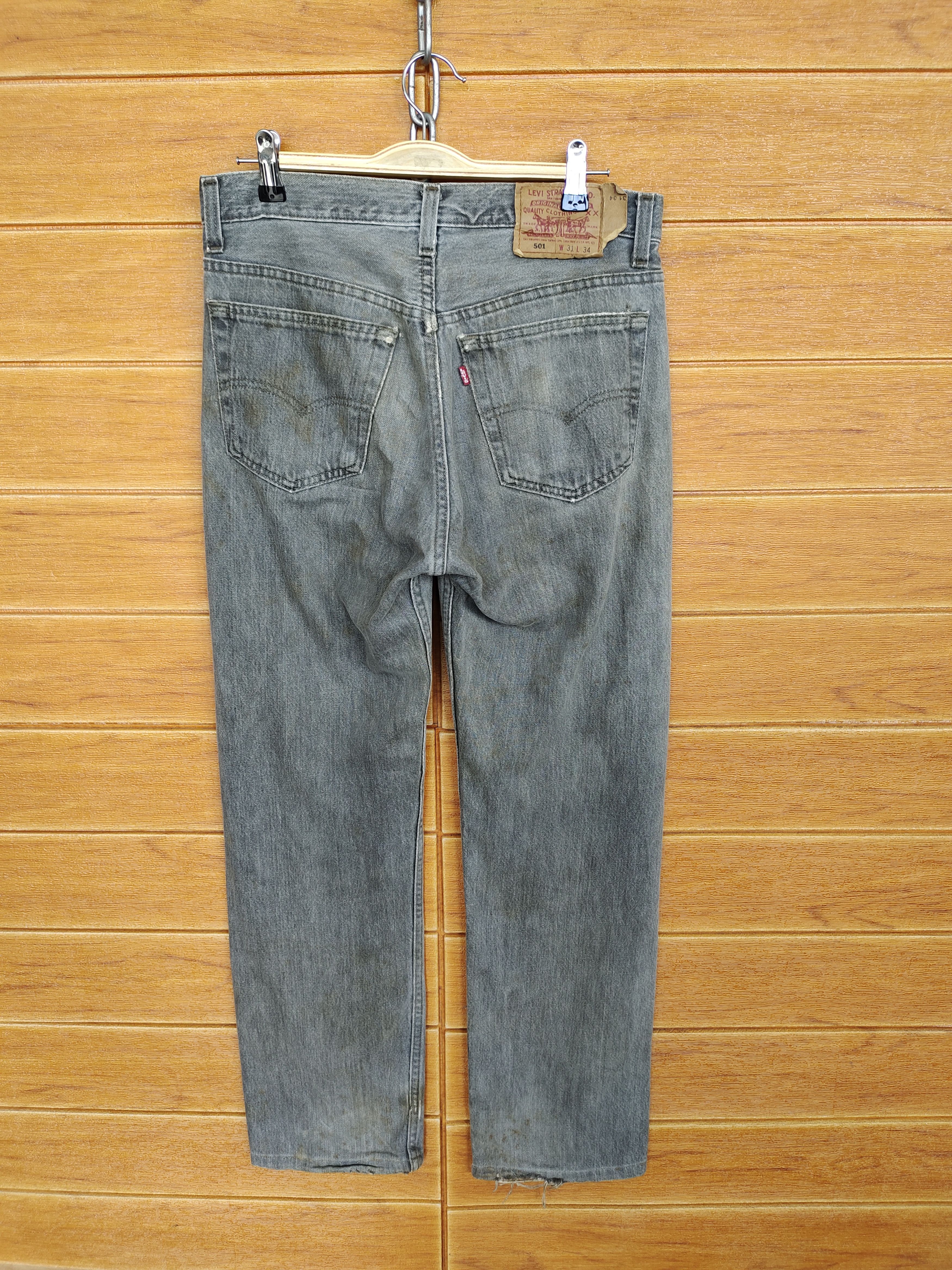 Levi's Vintage 1993 LEVIS 501 USA Black Faded Denim Jeans Size US 31 - 1 Thumbnail