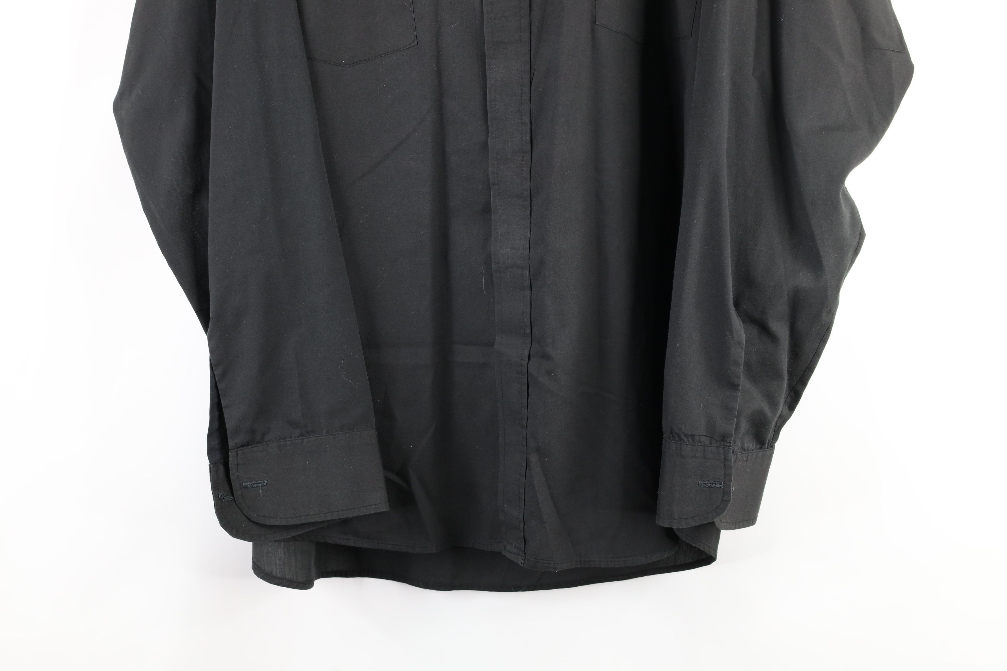 Vintage Vintage 90s Streetwear Banded Collar Button Shirt Black USA Size US L / EU 52-54 / 3 - 3 Thumbnail