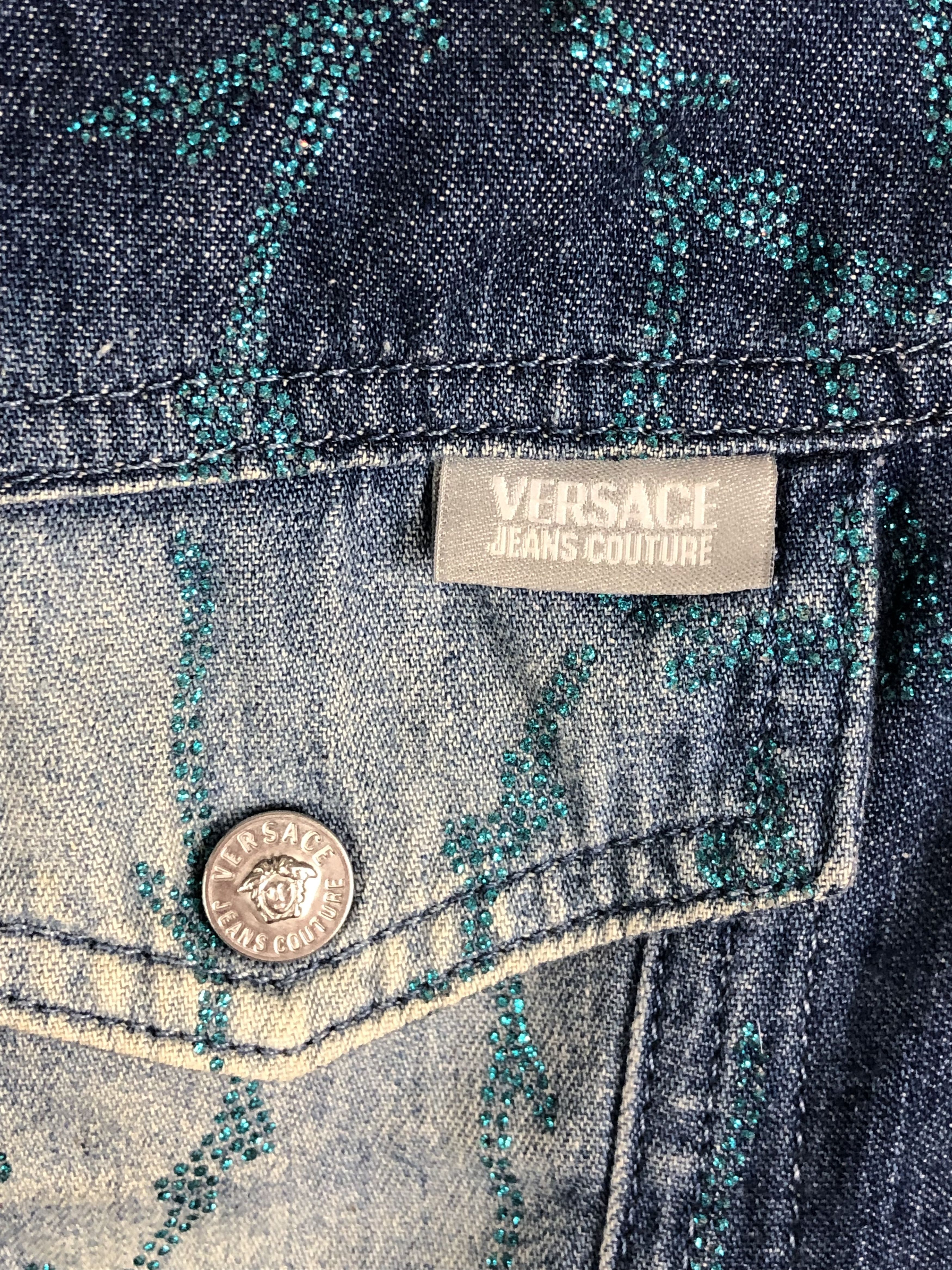 Versace Vintage VERSACE Washed Denim Blue Jacket M94 Size US S / EU 44-46 / 1 - 5 Thumbnail