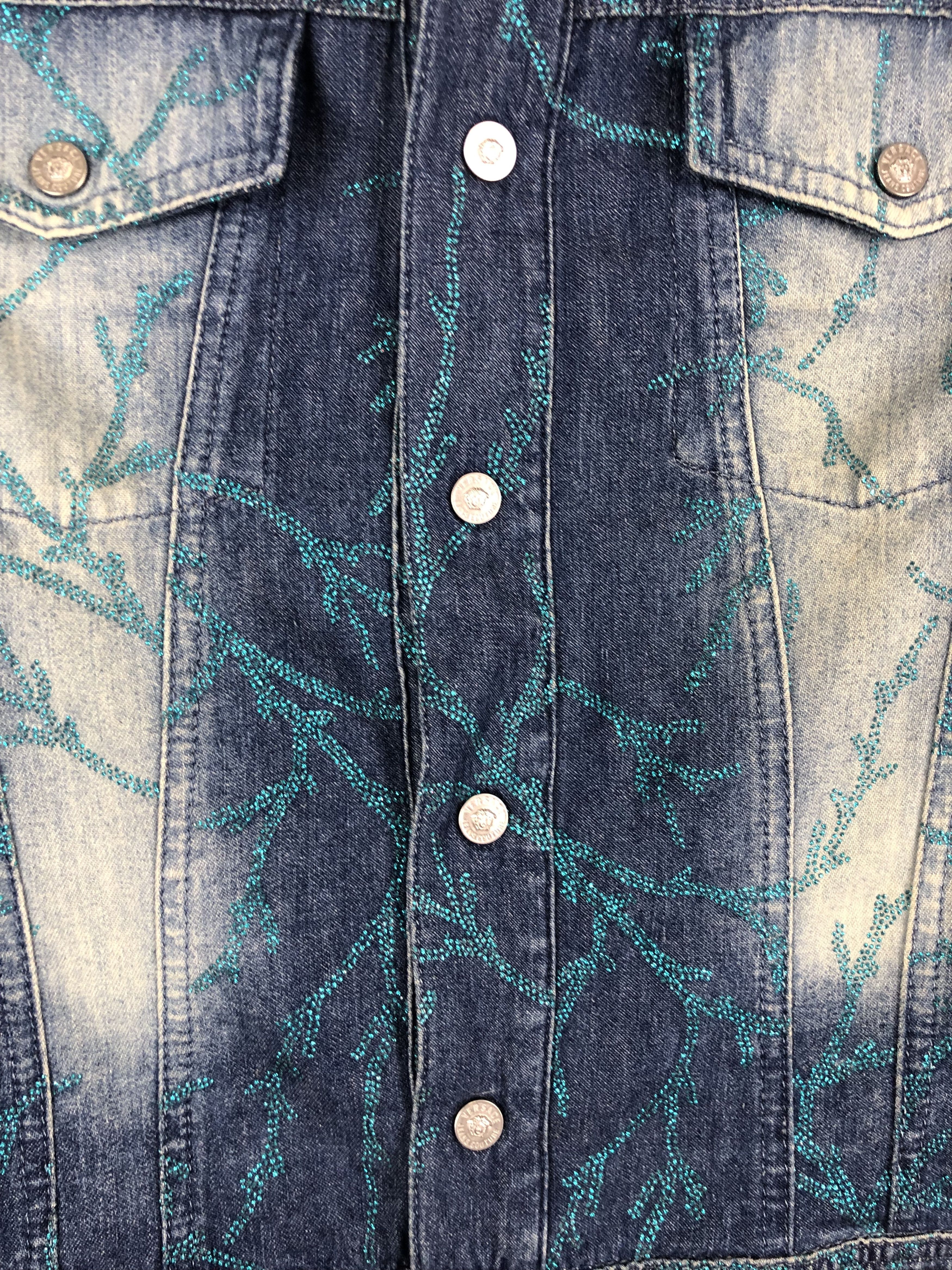 Versace Vintage VERSACE Washed Denim Blue Jacket M94 Size US S / EU 44-46 / 1 - 4 Thumbnail