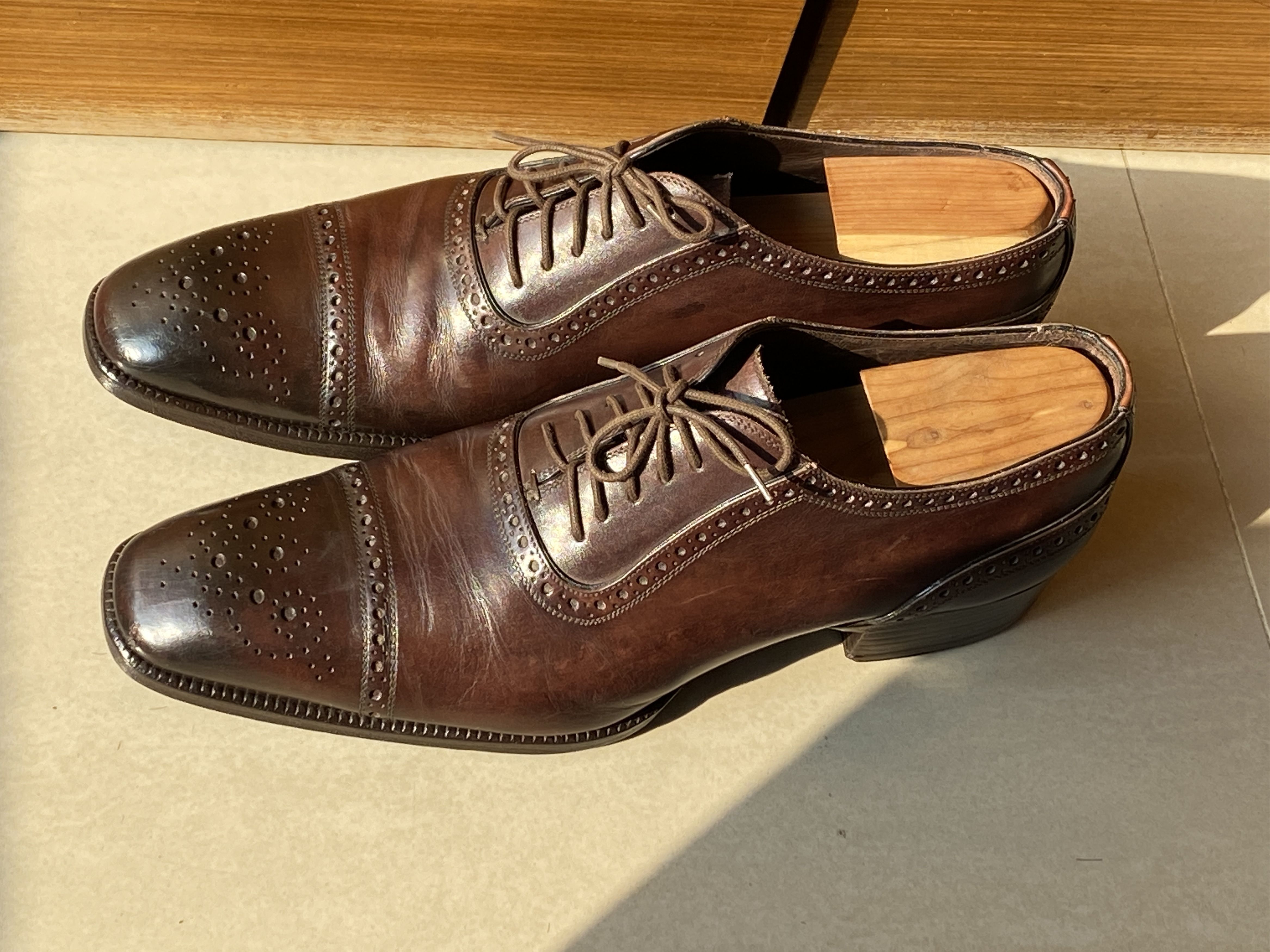 Tom Ford TOM FORD Burnished Brown Austin Cap Toe Shoes | Grailed display picture 1