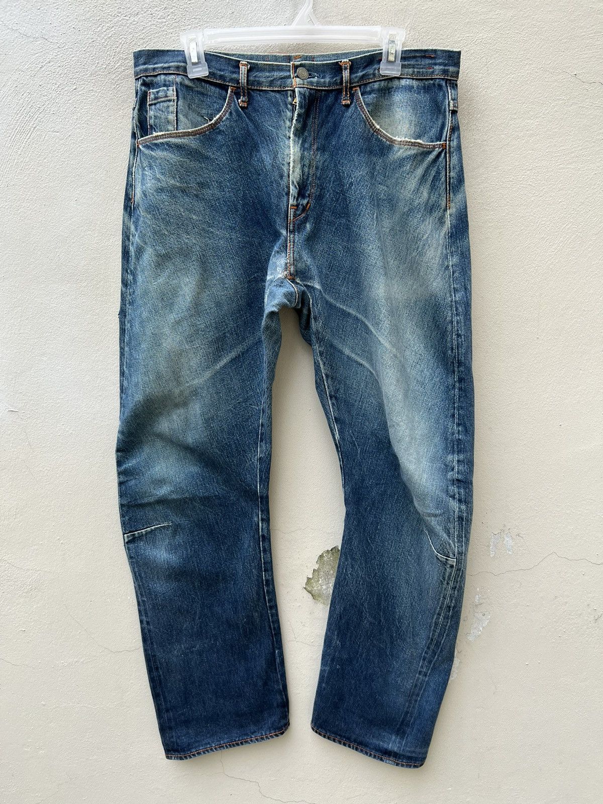 Hiroshi Kato Vintage KATO Japan Fade Blue Denim Selvedge Trashed Jeans Size US 34 / EU 50 - 7 Thumbnail