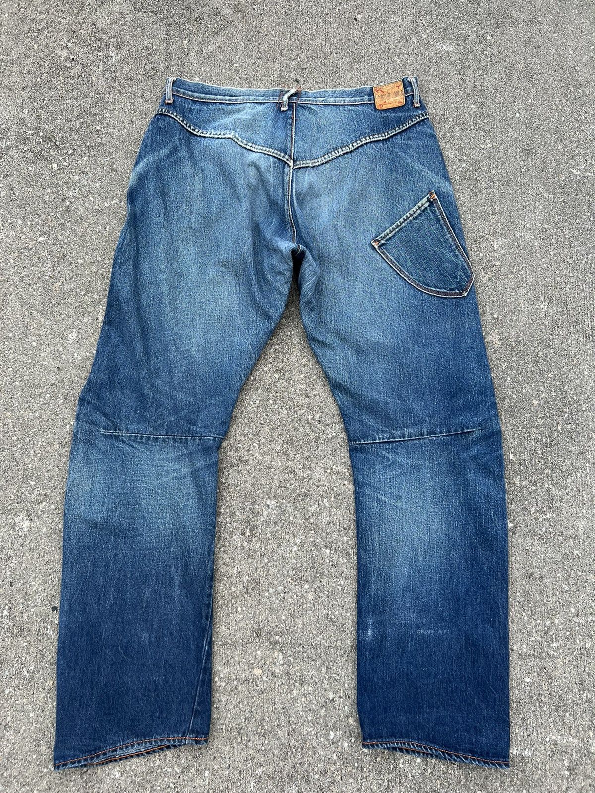Hiroshi Kato Vintage KATO Japan Fade Blue Denim Selvedge Trashed Jeans Size US 34 / EU 50 - 6 Thumbnail