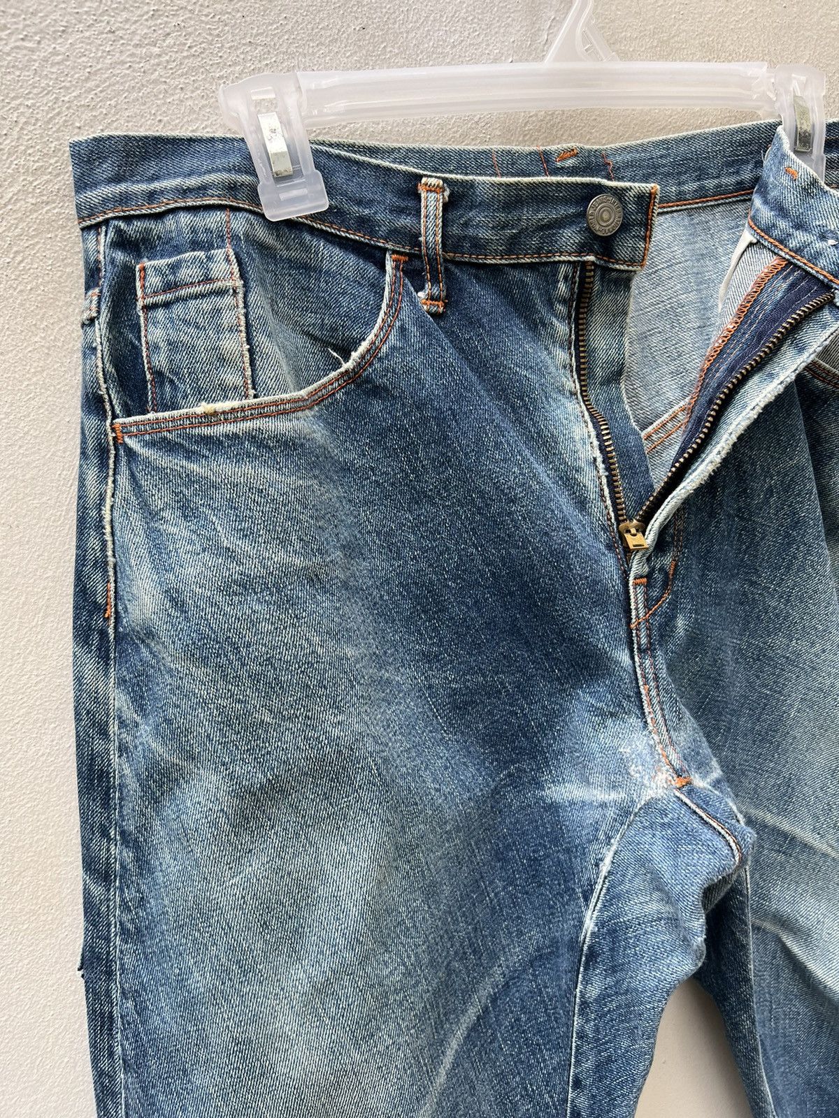 Hiroshi Kato Vintage KATO Japan Fade Blue Denim Selvedge Trashed Jeans Size US 34 / EU 50 - 10 Thumbnail