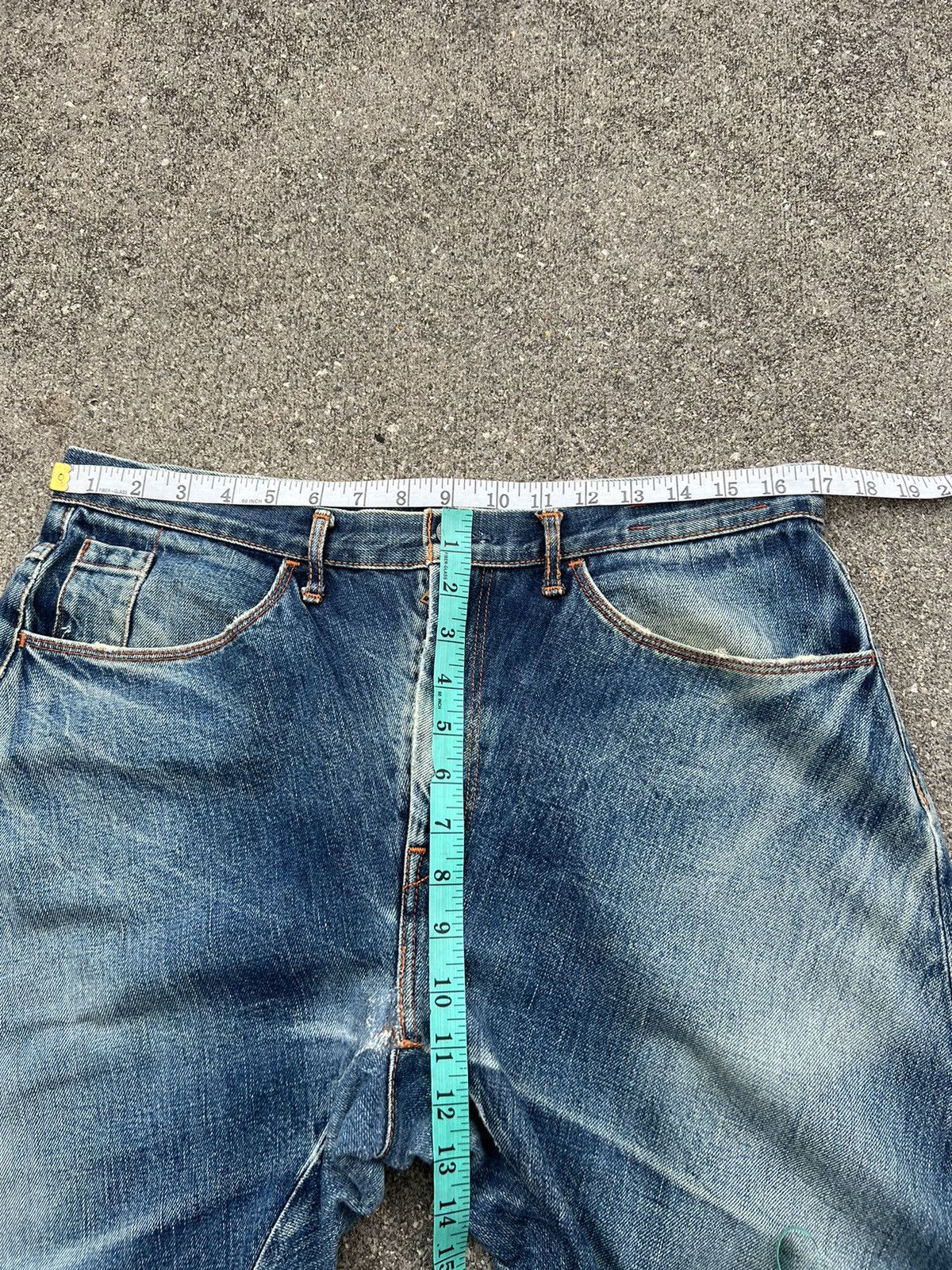 Hiroshi Kato Vintage KATO Japan Fade Blue Denim Selvedge Trashed Jeans Size US 34 / EU 50 - 2 Thumbnail