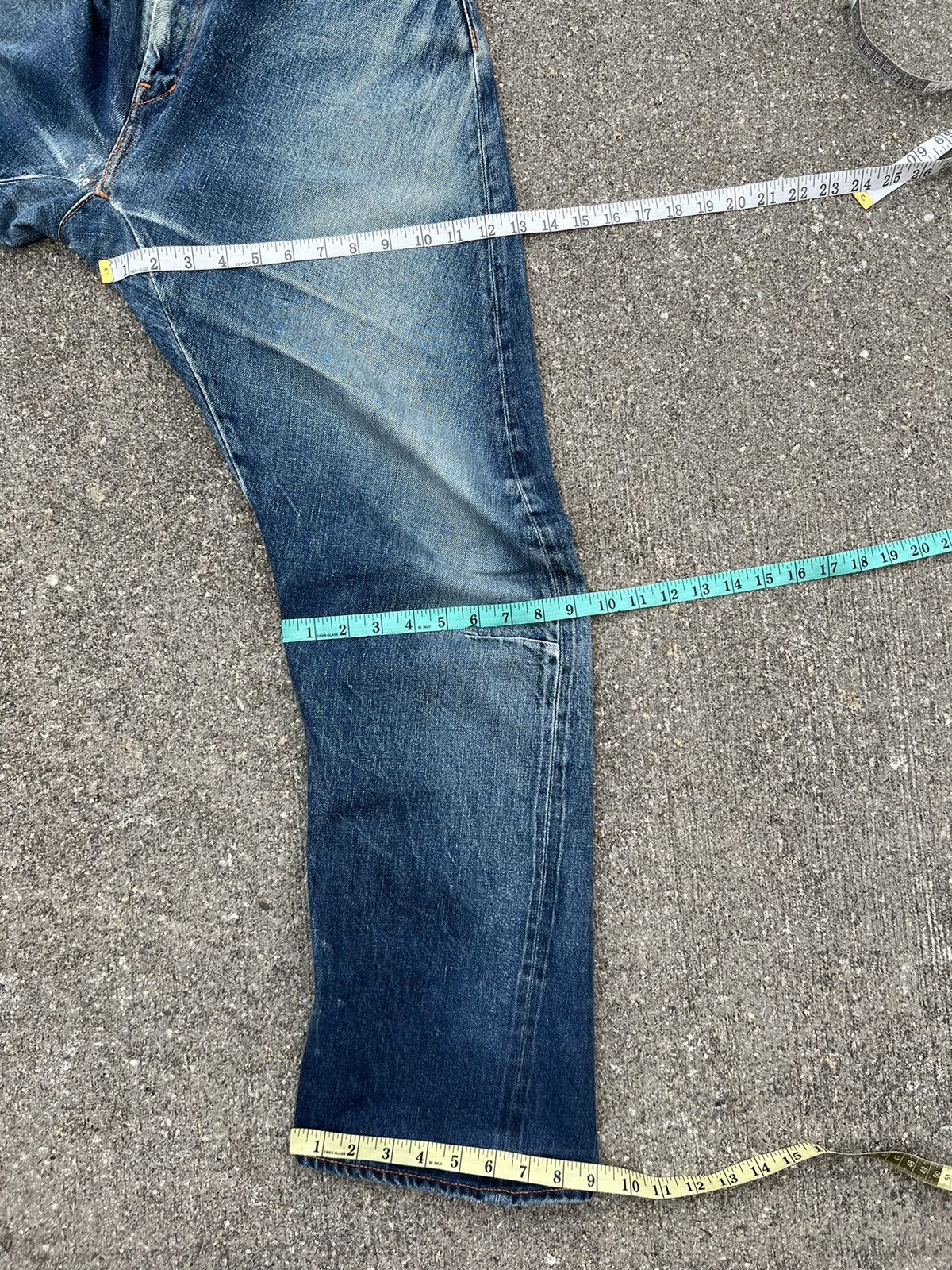 Hiroshi Kato Vintage KATO Japan Fade Blue Denim Selvedge Trashed Jeans Size US 34 / EU 50 - 3 Thumbnail