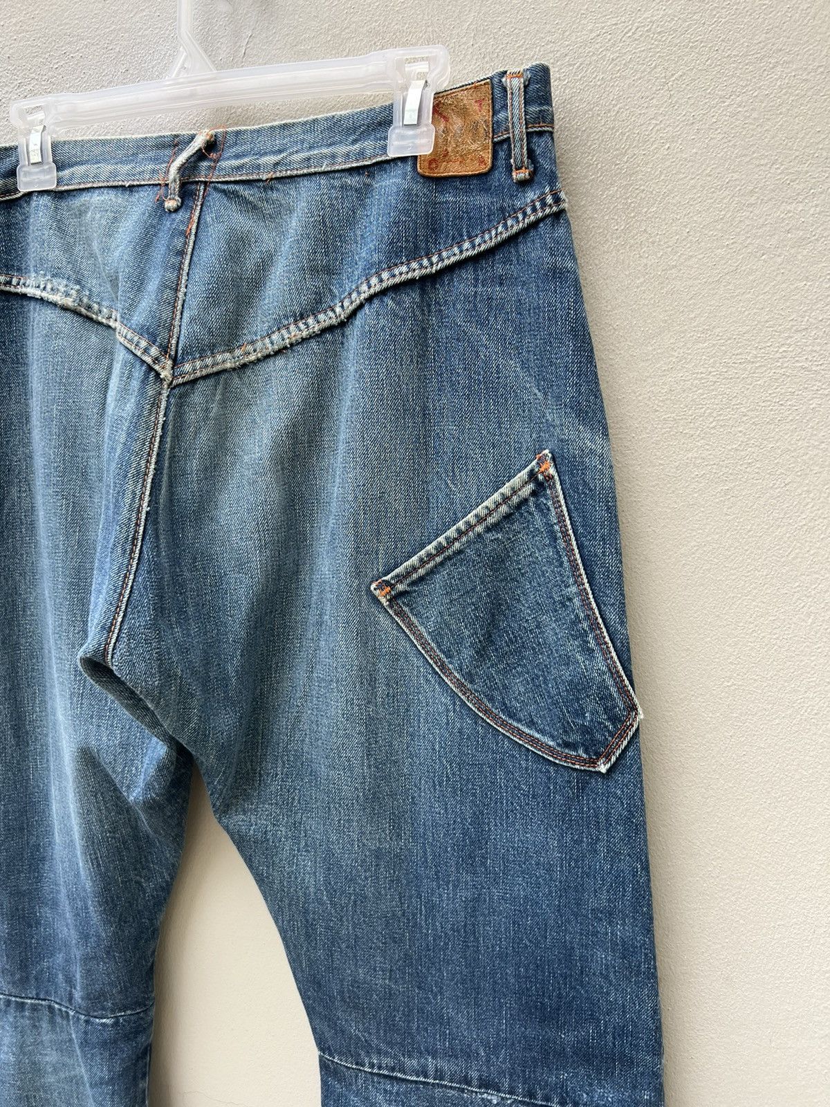Hiroshi Kato Vintage KATO Japan Fade Blue Denim Selvedge Trashed Jeans Size US 34 / EU 50 - 23 Thumbnail