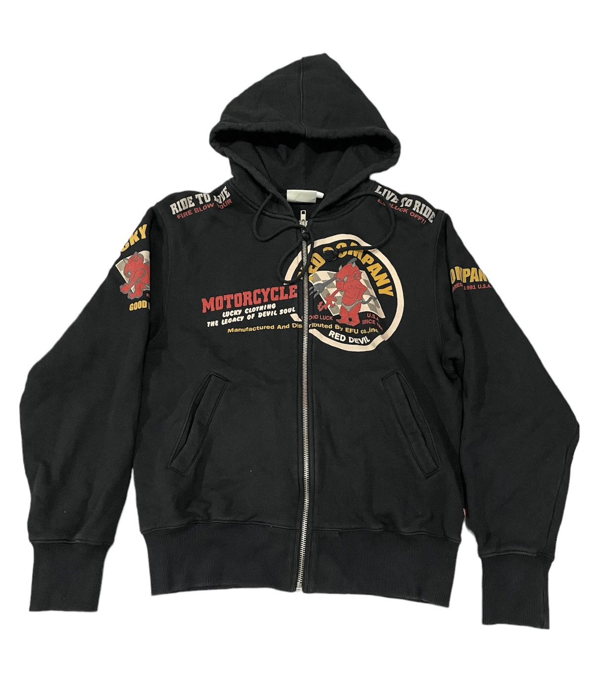 Japanese Brand Vintage Tedman’s Limited Edition Lucky Red Devil Hoodie Size US S / EU 44-46 / 1 - 1 Thumbnail