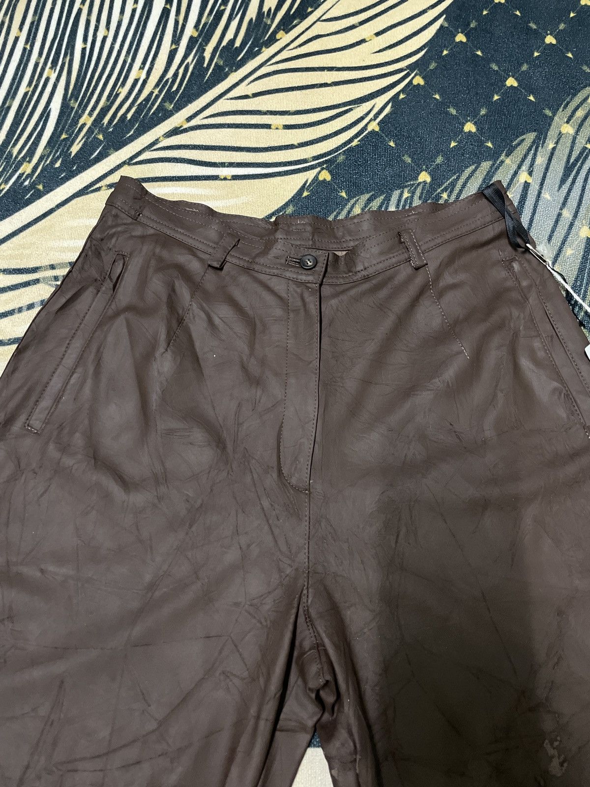 Designer × Japanese Brand × Vintage Vintage semi leather pants Size US 38 / EU 54 - 2 Thumbnail