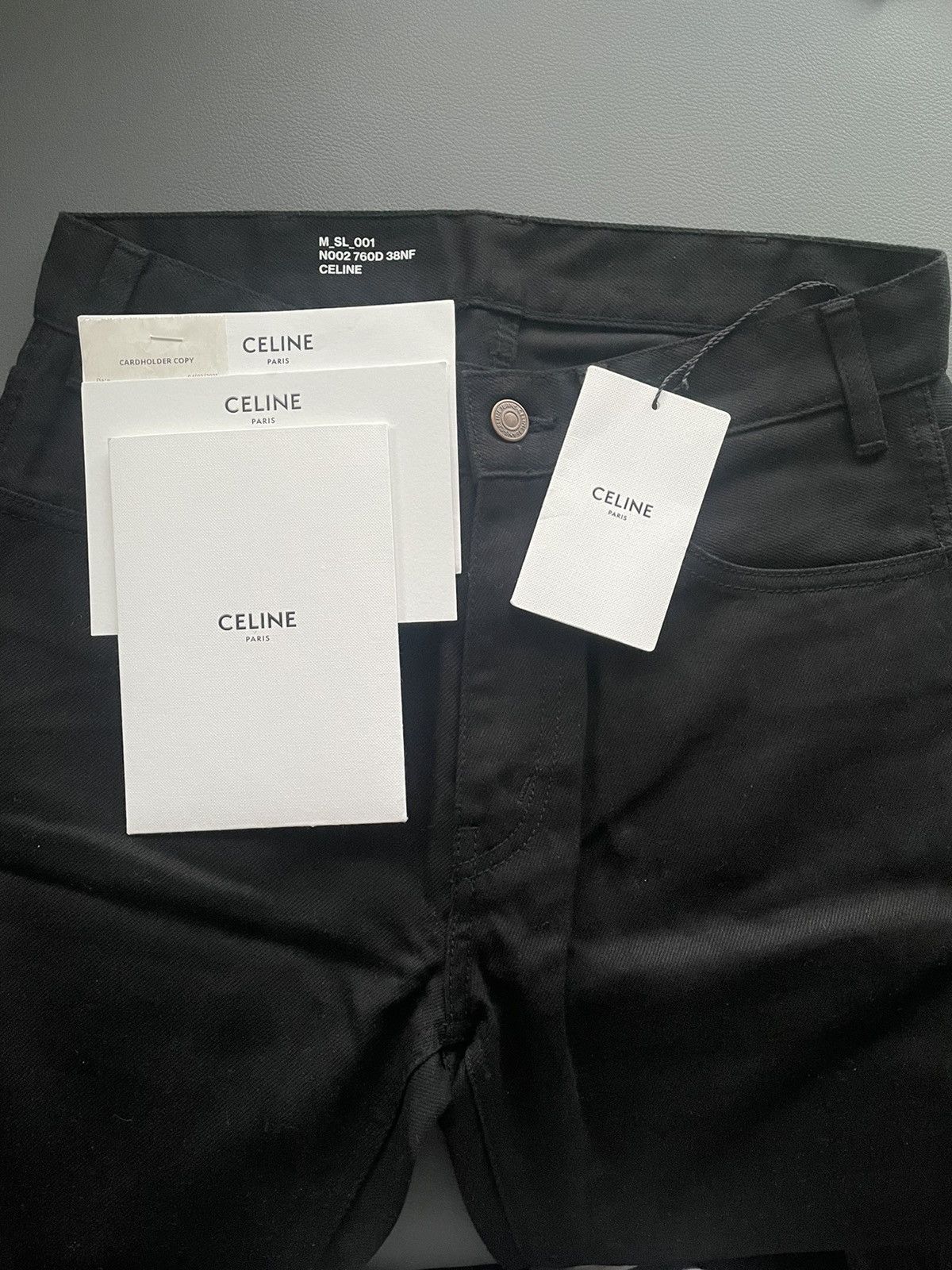 Celine × Hedi Slimane Runway SuperRare Iconic SL 001 Hedi Slimane Pure Black Denim Size US 27 - 2 Thumbnail