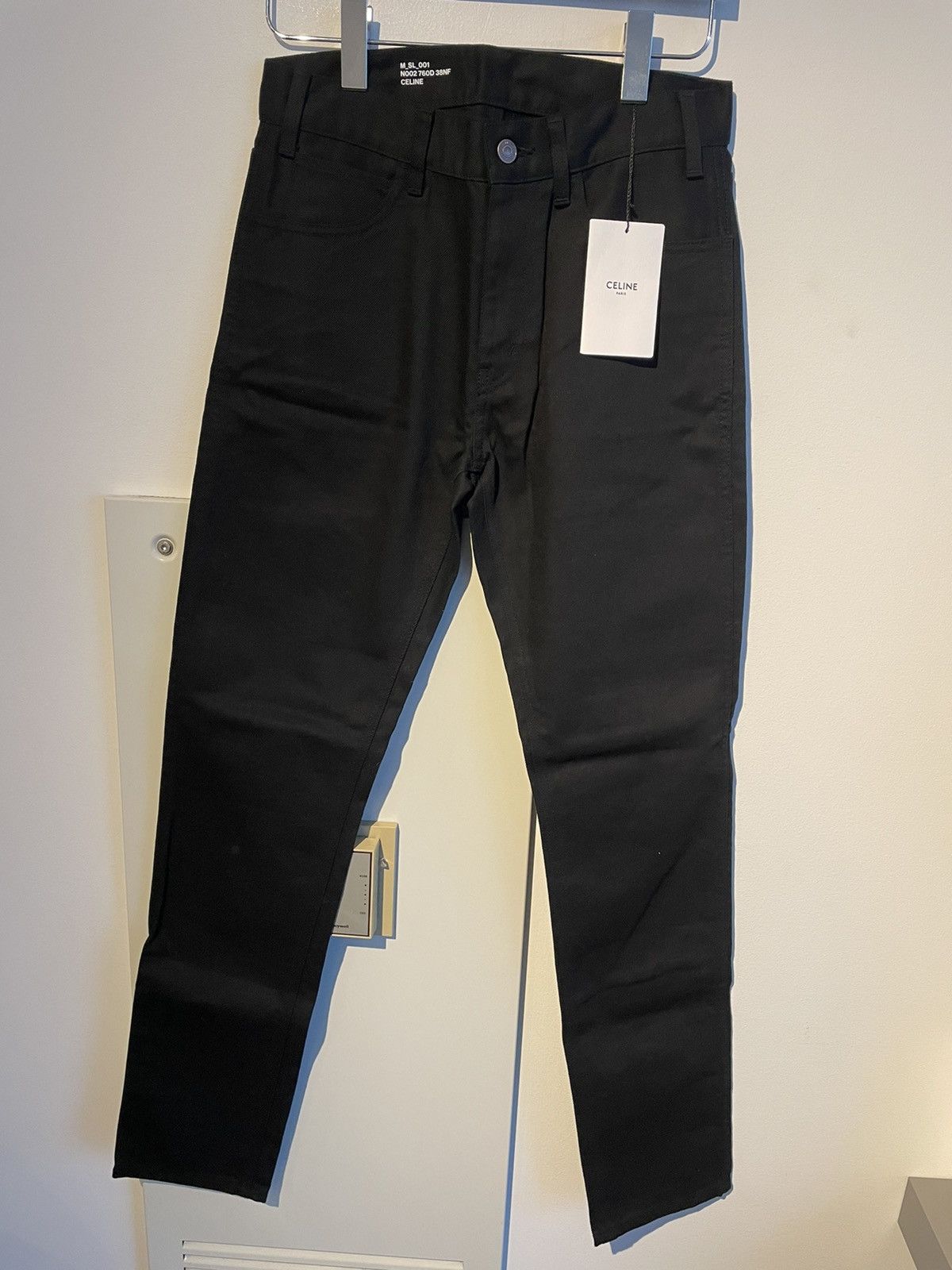 Celine × Hedi Slimane Runway SuperRare Iconic SL 001 Hedi Slimane Pure Black Denim Size US 27 - 3 Thumbnail
