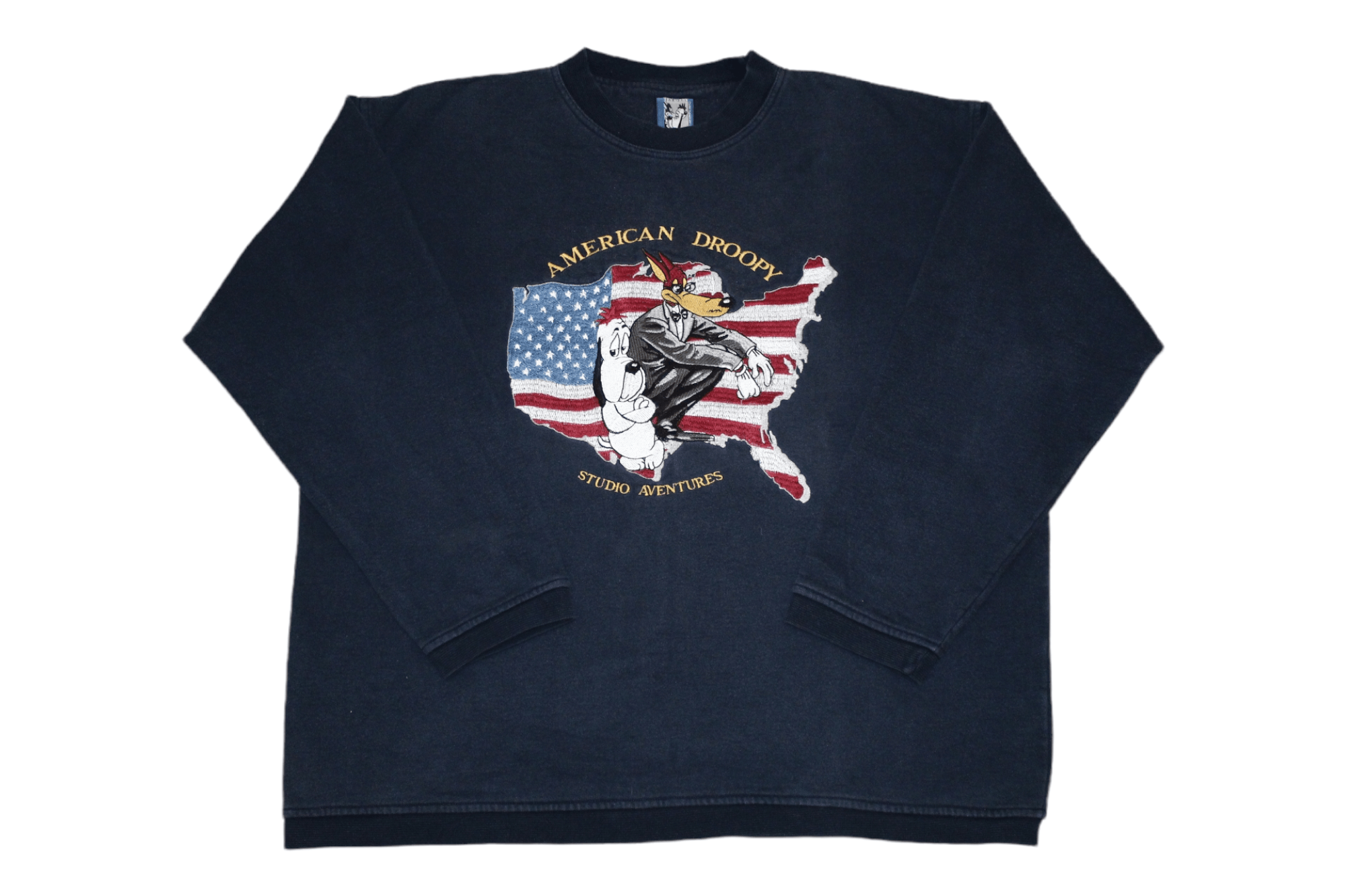 image of 1990X Clothing x Cartoon Network 1992 Tex Avery Studio Aventures Droopy Usa Sweats in Navy (Size XL