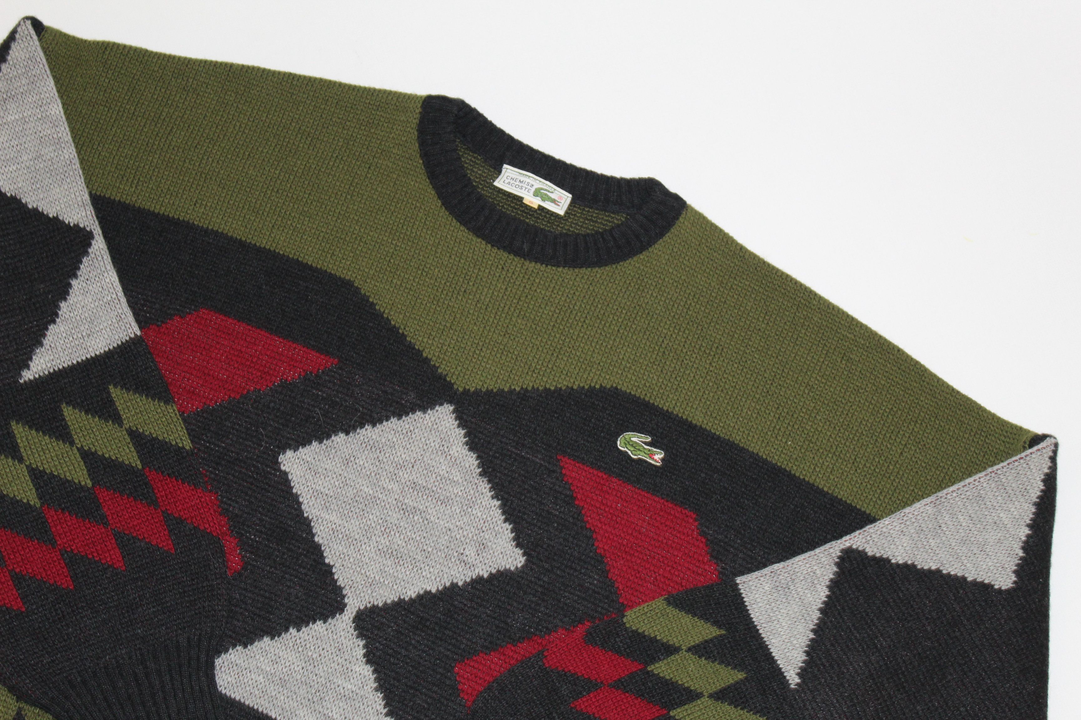 Lacoste 💥RARE💥 Chemise Lacoste Native Pattern Knit Crew Sweater Size US XXL / EU 58 / 5 - 3 Thumbnail