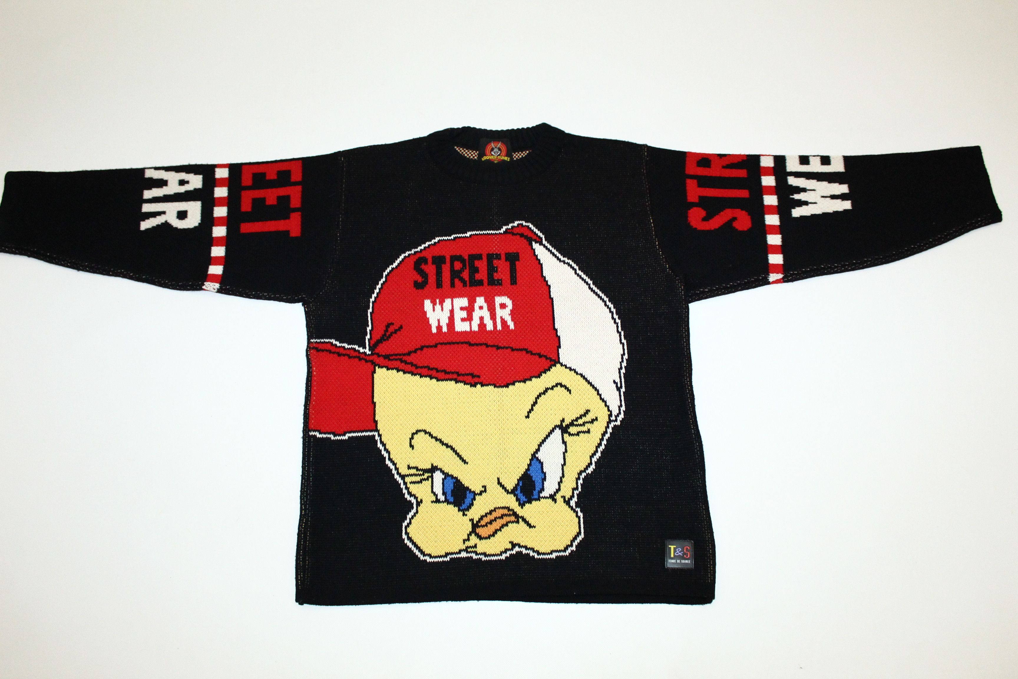 Vision Streetwear 🔥🔥🔥 RARE 90s Big Tweety Bird Knitted Jacquard Sweater Size US XL / EU 56 / 4 - 2 Thumbnail