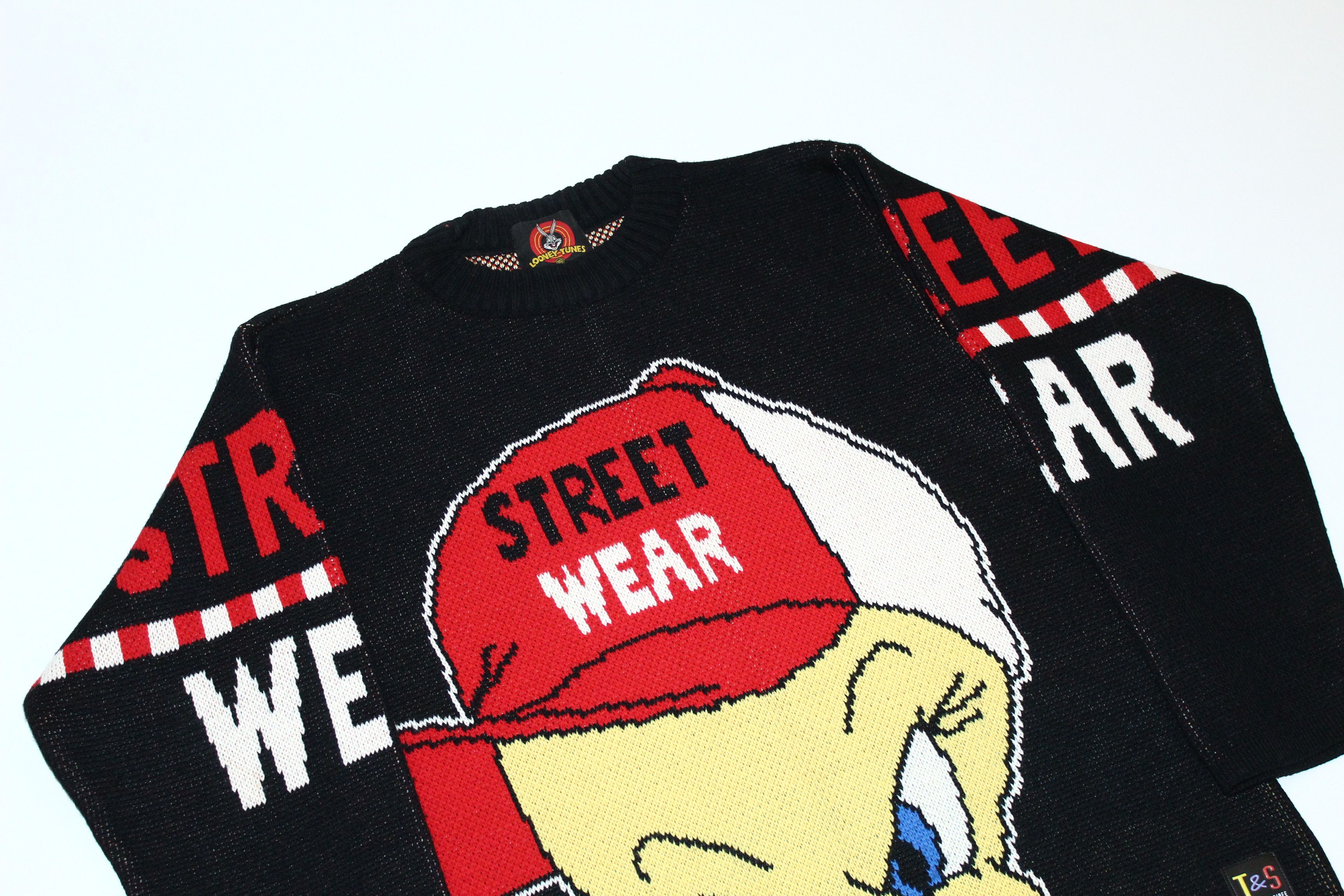Vision Streetwear 🔥🔥🔥 RARE 90s Big Tweety Bird Knitted Jacquard Sweater Size US XL / EU 56 / 4 - 6 Thumbnail