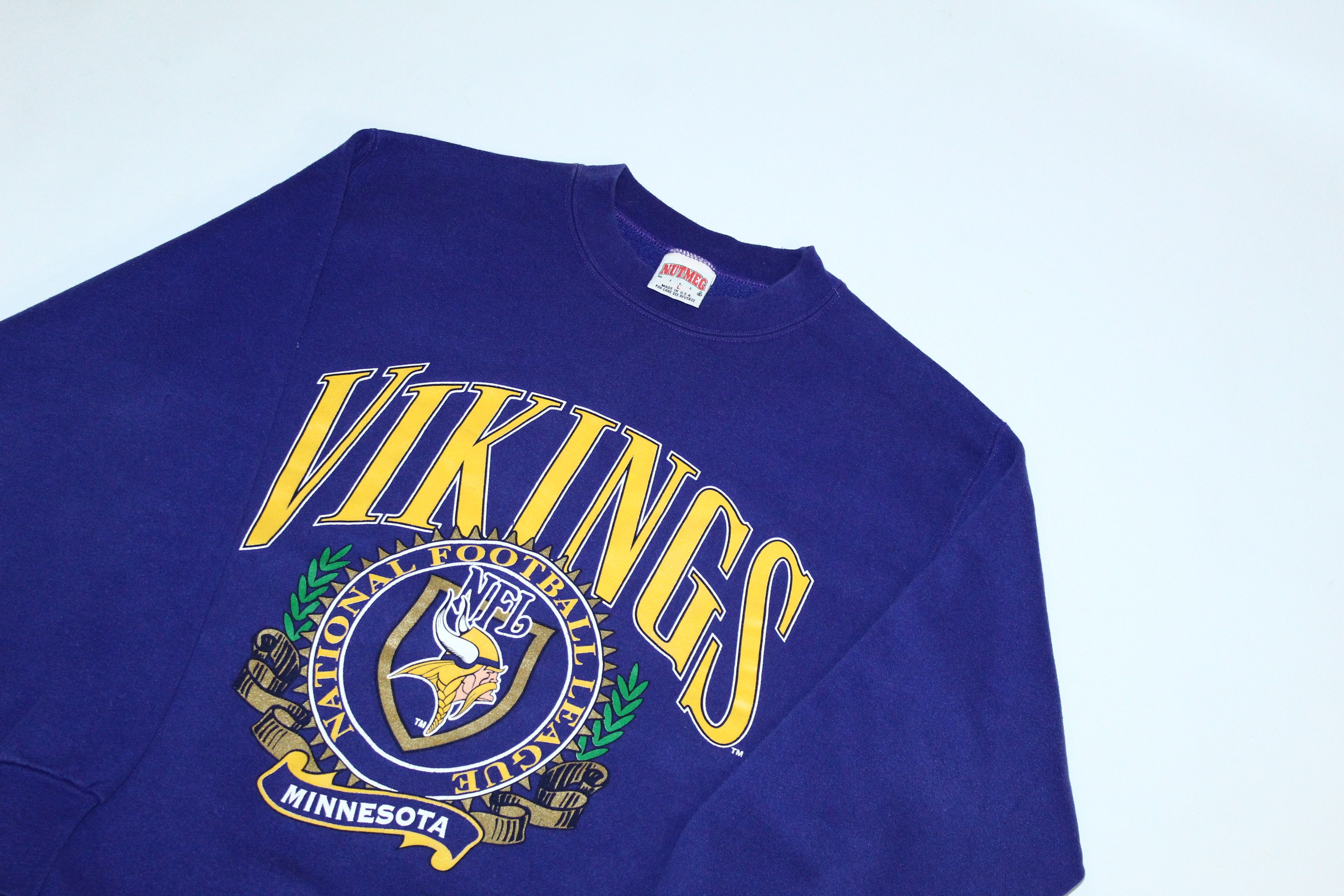 Nutmeg VTG💥90's Nutmeg NFL Minnesota Vikings Sweatshirt Size US L / EU 52-54 / 3 - 2 Thumbnail