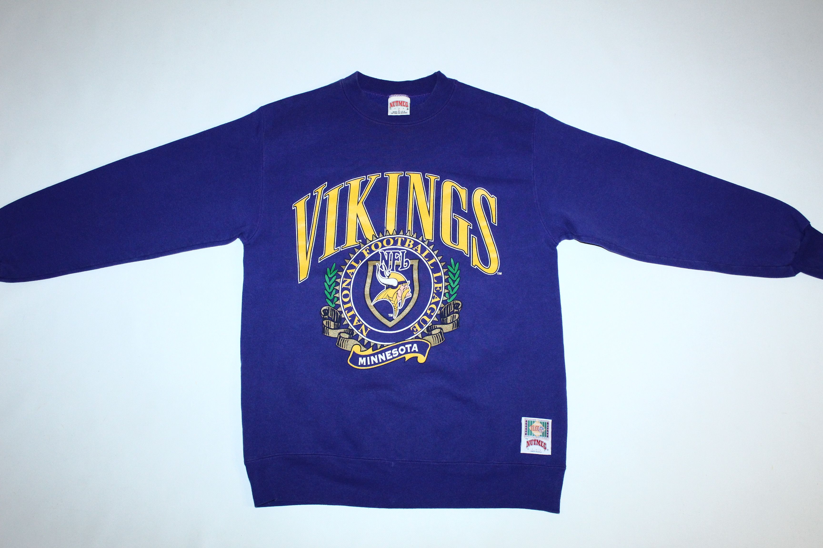 Nutmeg VTG💥90's Nutmeg NFL Minnesota Vikings Sweatshirt Size US L / EU 52-54 / 3 - 7 Thumbnail