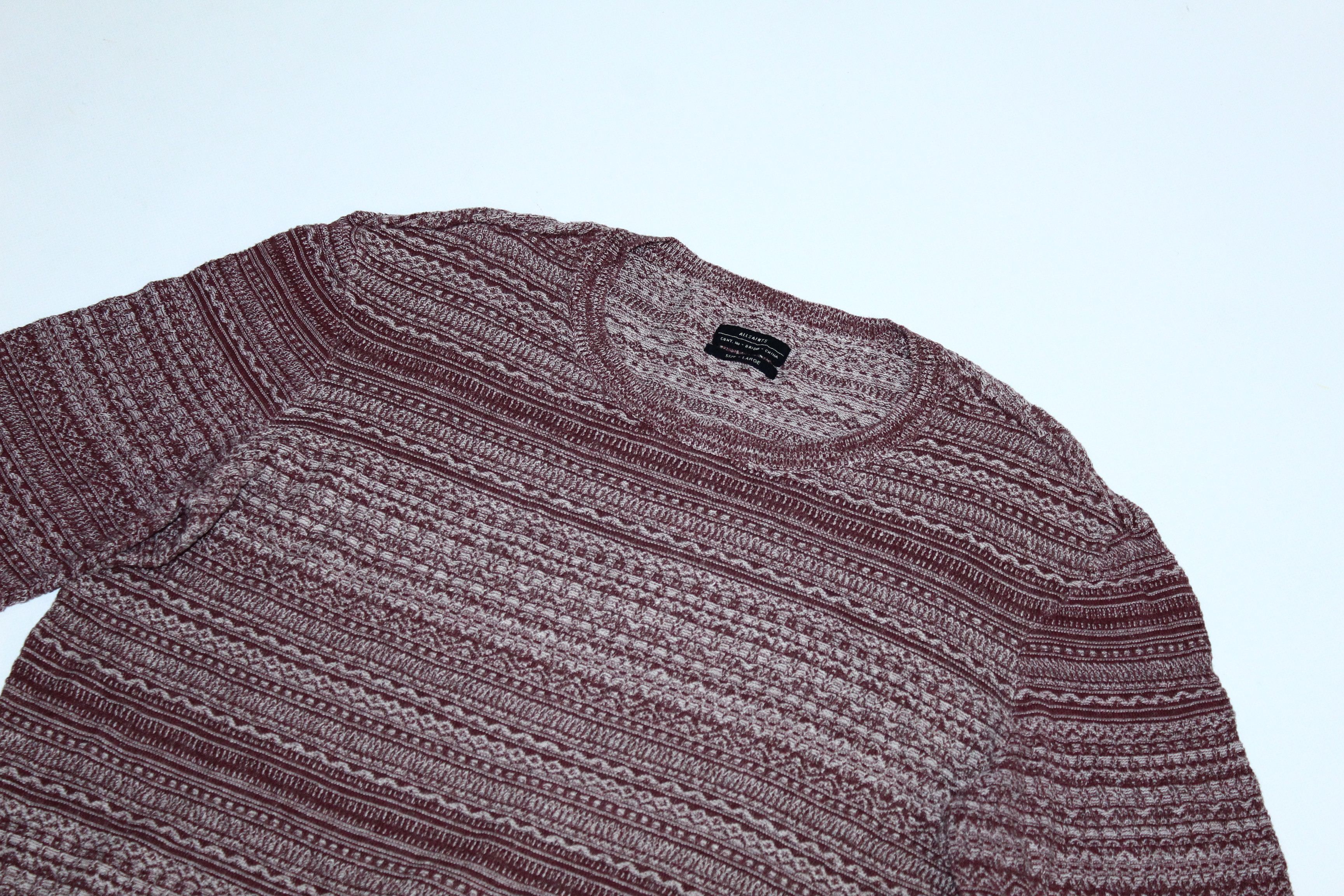 Allsaints Allsaints Halsey Crew Native Pattern Lin Blend Knit Jumper Size US XL / EU 56 / 4 - 4 Thumbnail