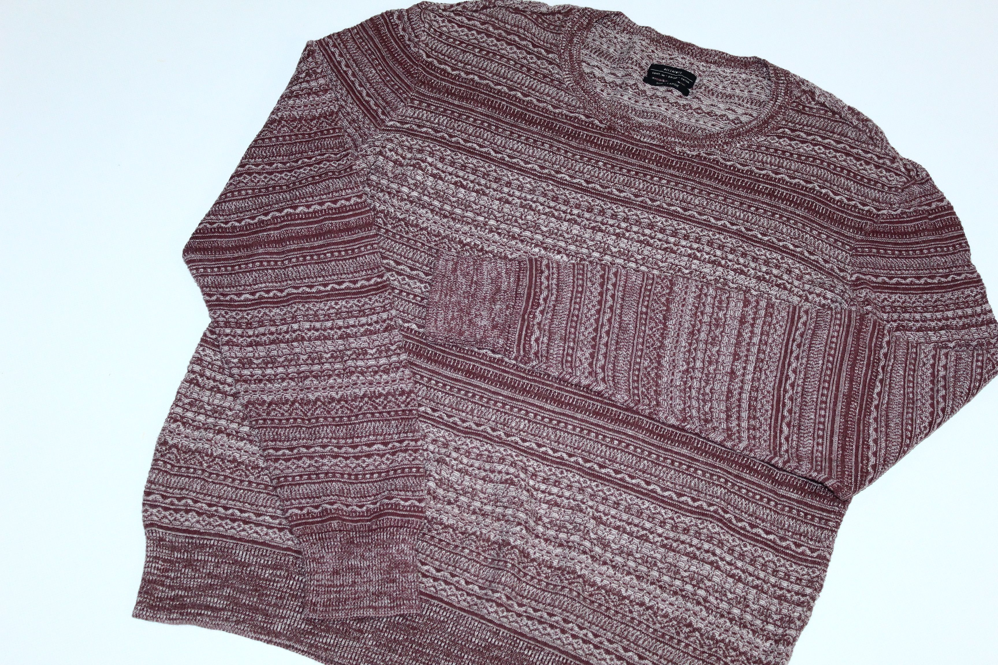Allsaints Allsaints Halsey Crew Native Pattern Lin Blend Knit Jumper Size US XL / EU 56 / 4 - 2 Thumbnail