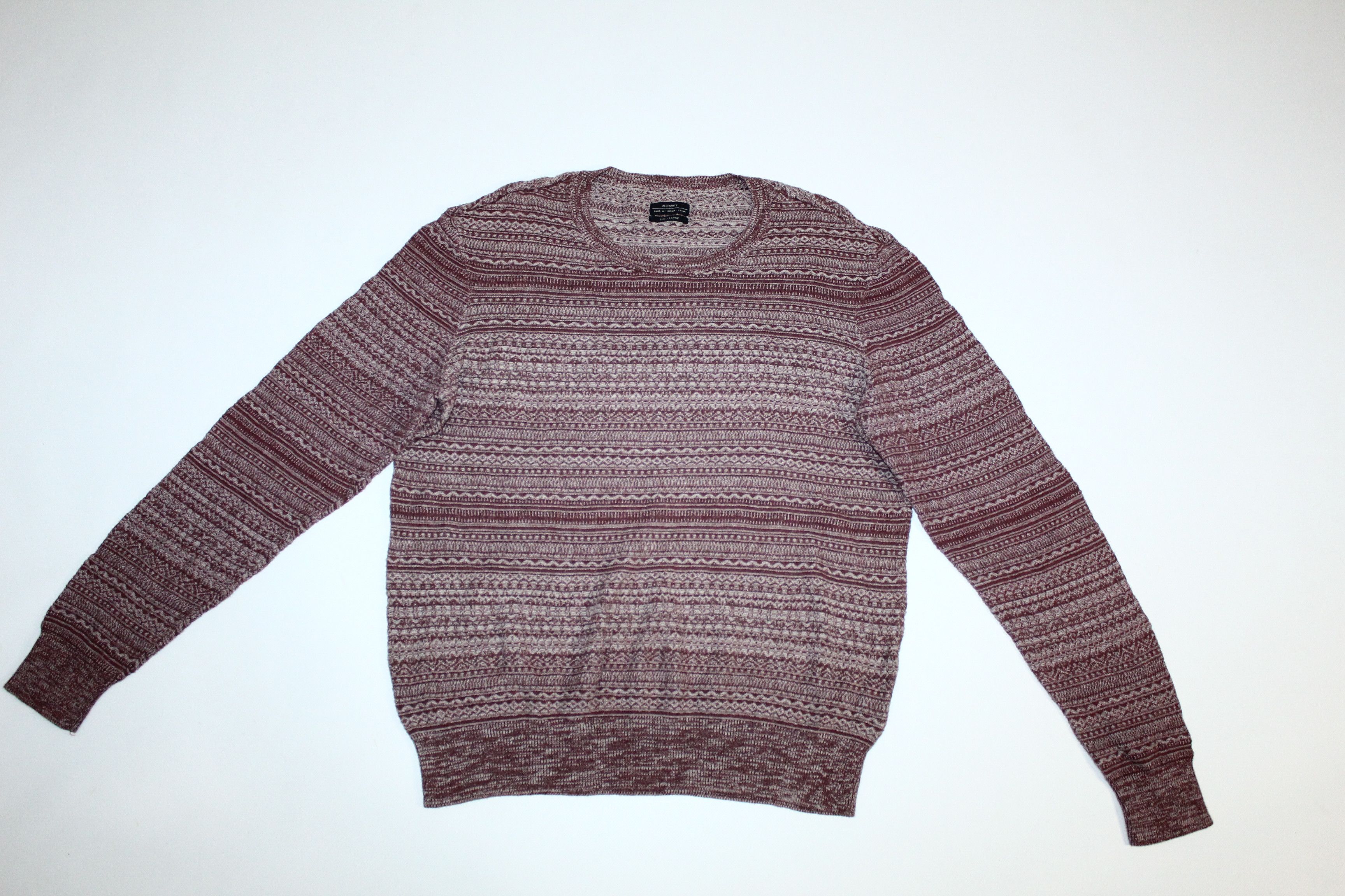 Allsaints Allsaints Halsey Crew Native Pattern Lin Blend Knit Jumper Size US XL / EU 56 / 4 - 3 Thumbnail