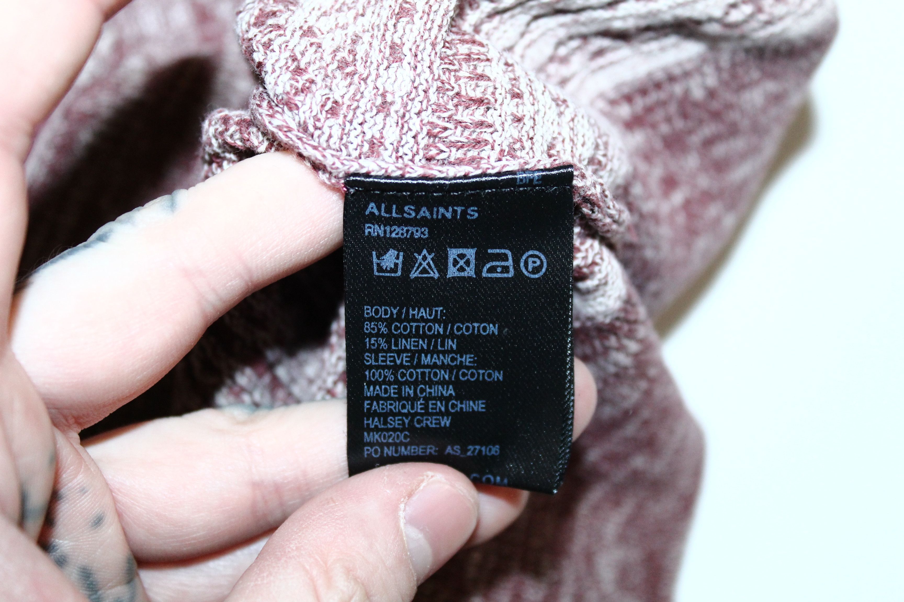 Allsaints Allsaints Halsey Crew Native Pattern Lin Blend Knit Jumper Size US XL / EU 56 / 4 - 8 Thumbnail