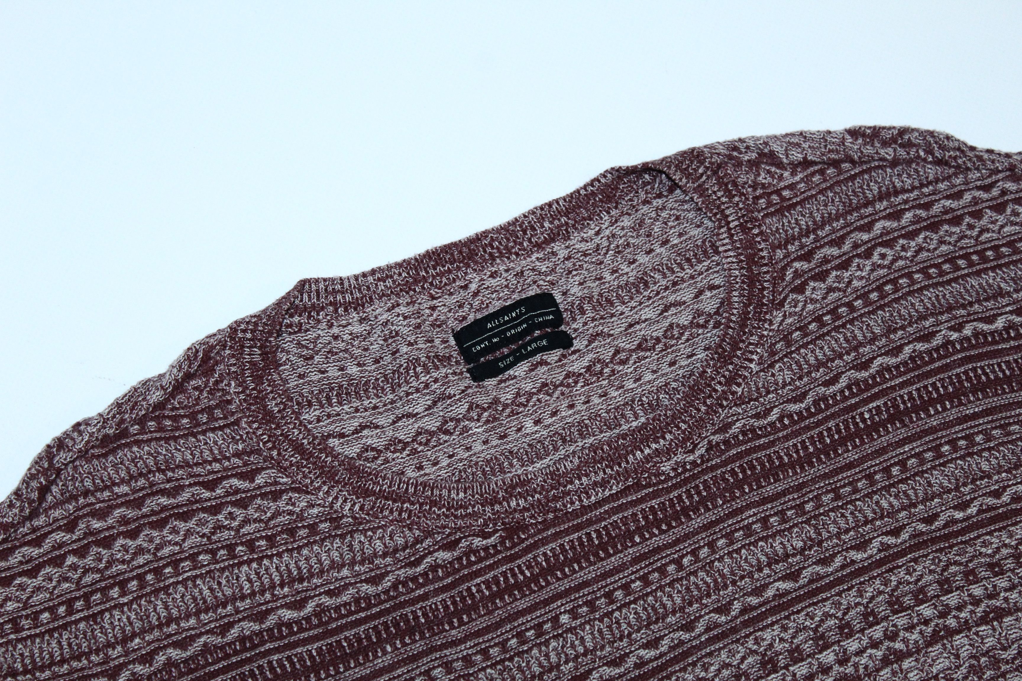 Allsaints Allsaints Halsey Crew Native Pattern Lin Blend Knit Jumper Size US XL / EU 56 / 4 - 5 Thumbnail