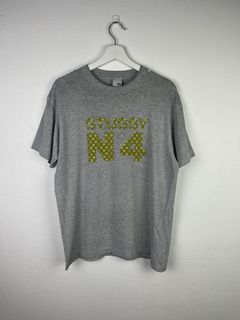 Vintage Stussy Dark Gray Monogram Print Stucci Hoodie Sweatshirt