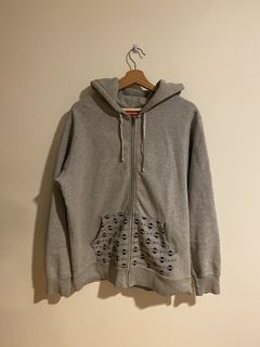 Supreme Grey Zip Up Hoodie | Grailed