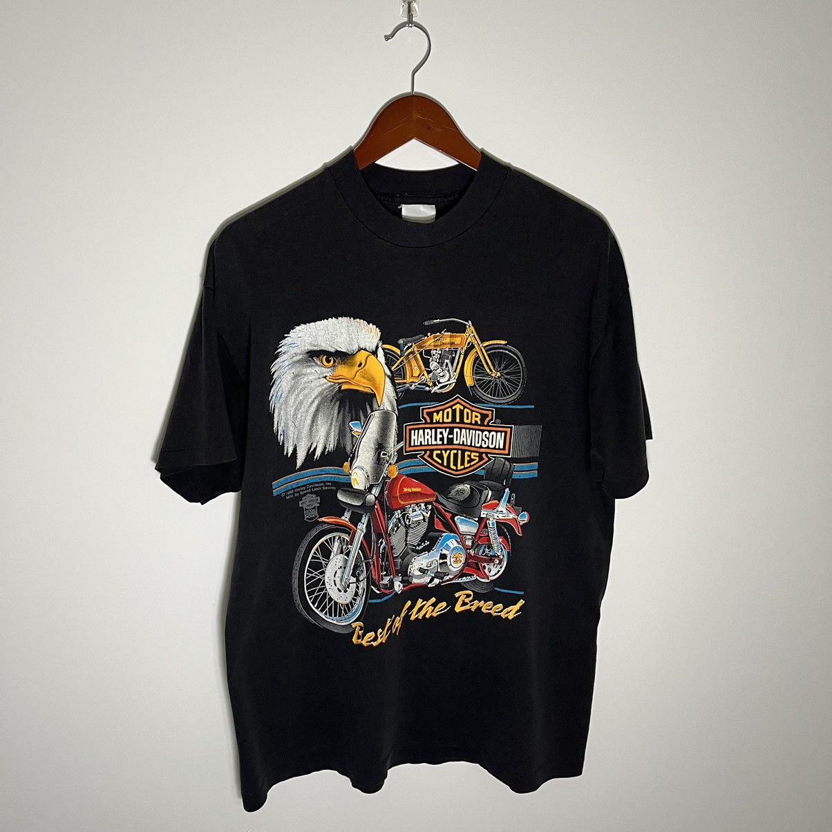 Vintage 1988 Harley Davidson selling Motorcycles Best Of The Breed Bald Eagle Chopper T-Shirt / Single Stitch / Made In USA / Biker Tee