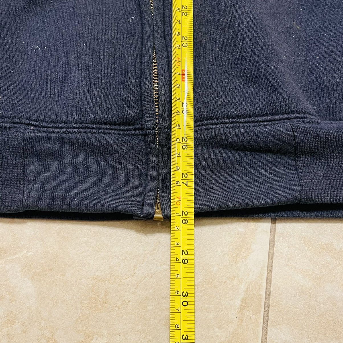 Carhartt × Vintage VINTAGE CARHARTT NAVY PAINT STAIN HOODIE! Size US XL / EU 56 / 4 - 6 Thumbnail