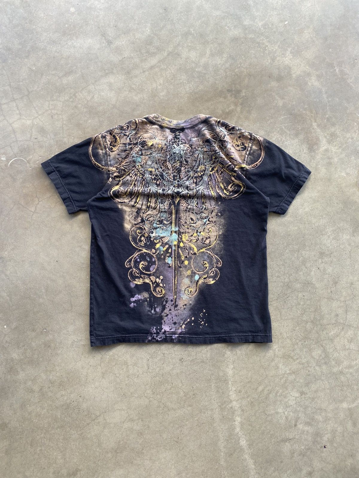 T-shirt Homme Devotion Style Affliction Y2K - Marron, Taille 2XL - Occasion Très Bon état