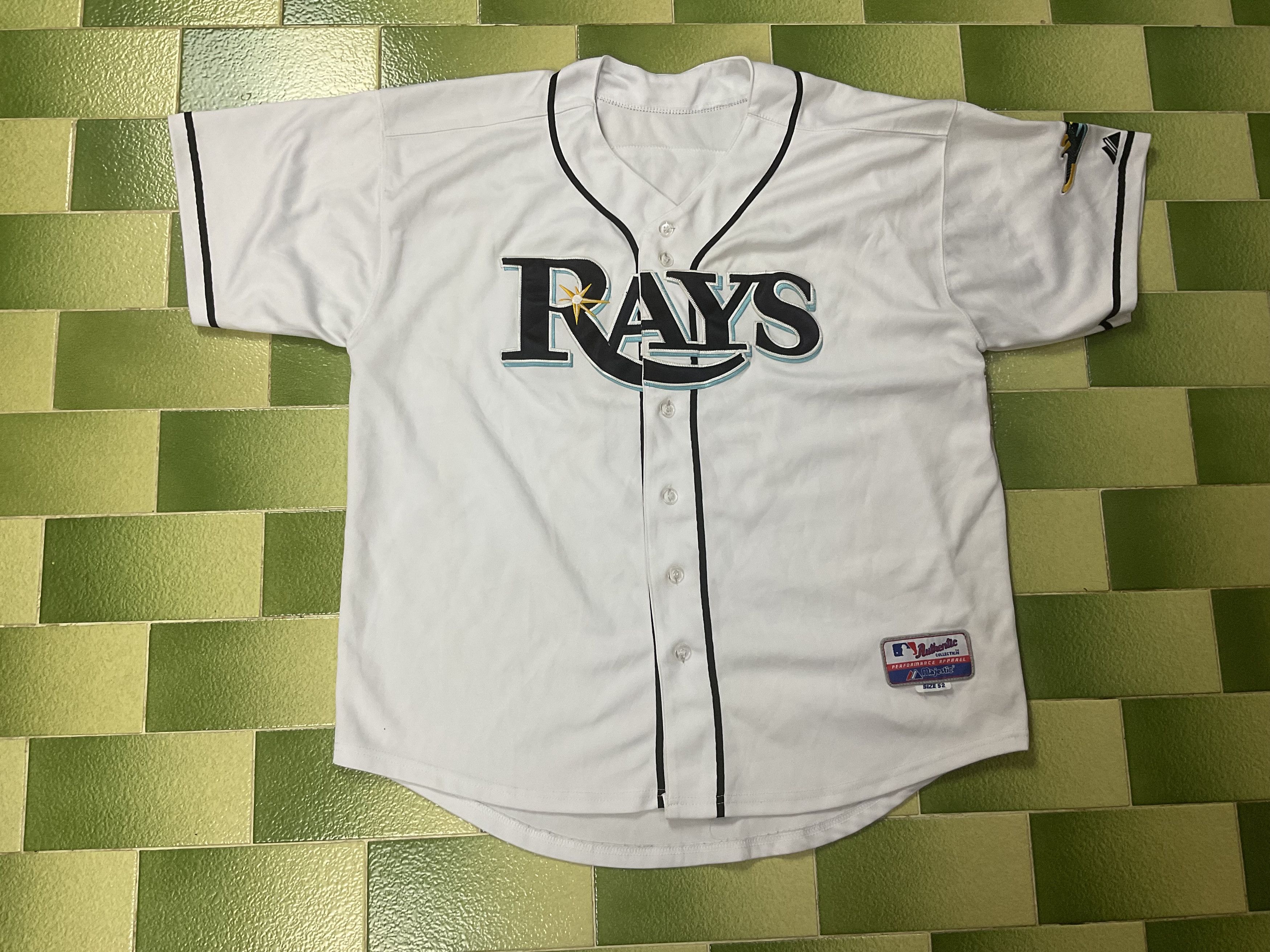 Vintage Majestic Tampa Bay Devil Rays MLB White Baseball Jersey Size 2XL