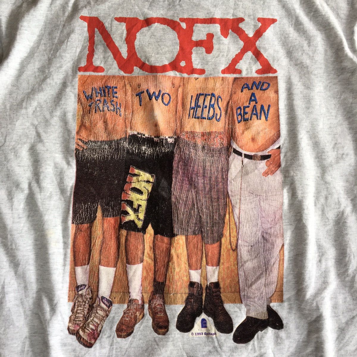 Band Tees × Vintage RARE‼️Vintage 1993 NOFX FAT WRECK CHORDS Band T-shirt Size US L / EU 52-54 / 3 - 4 Thumbnail