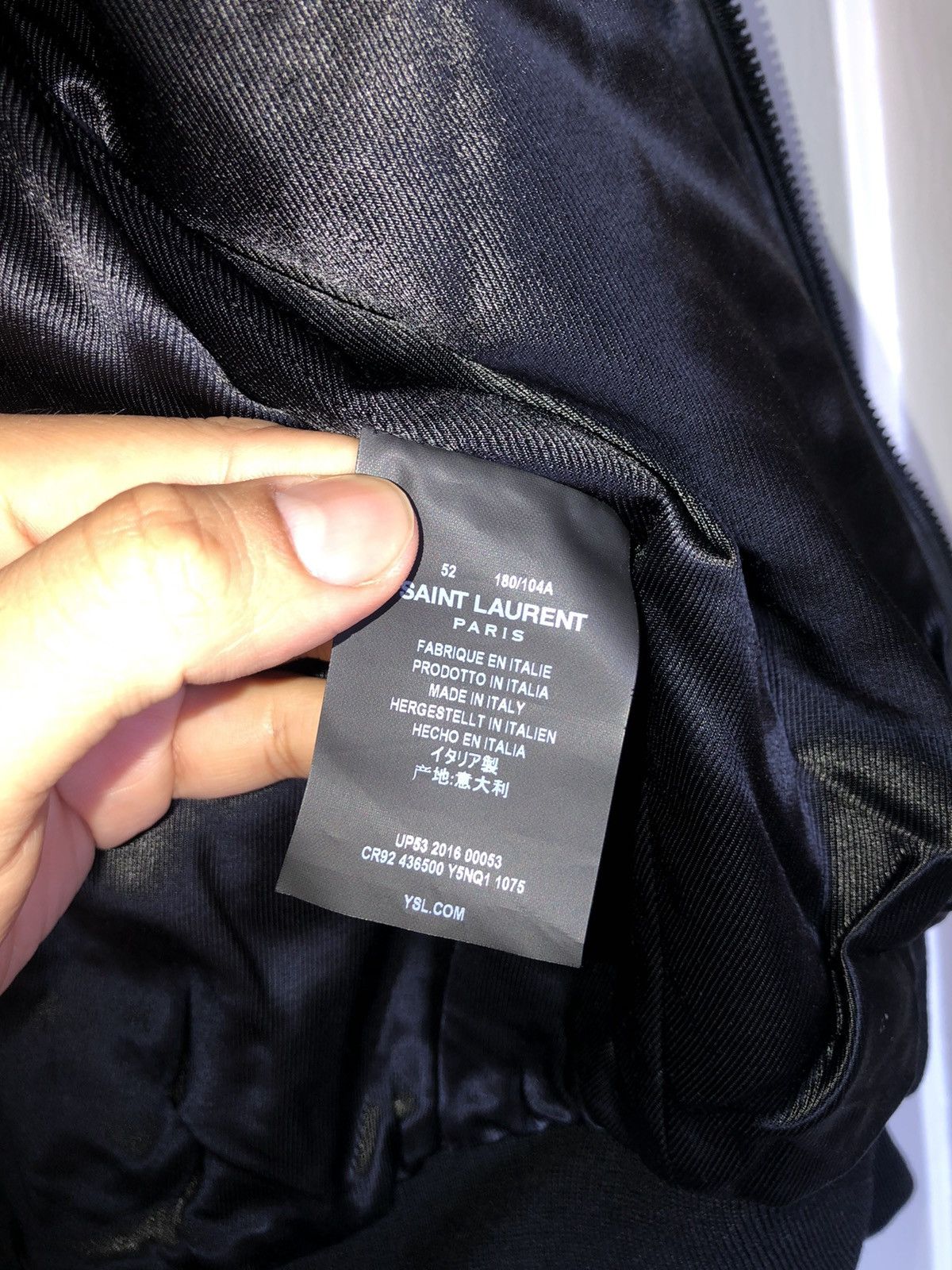 Hedi Slimane × Saint Laurent Paris Saint Laurent Fw16 crystal explosion leather bomber Size US L / EU 52-54 / 3 - 9 Thumbnail