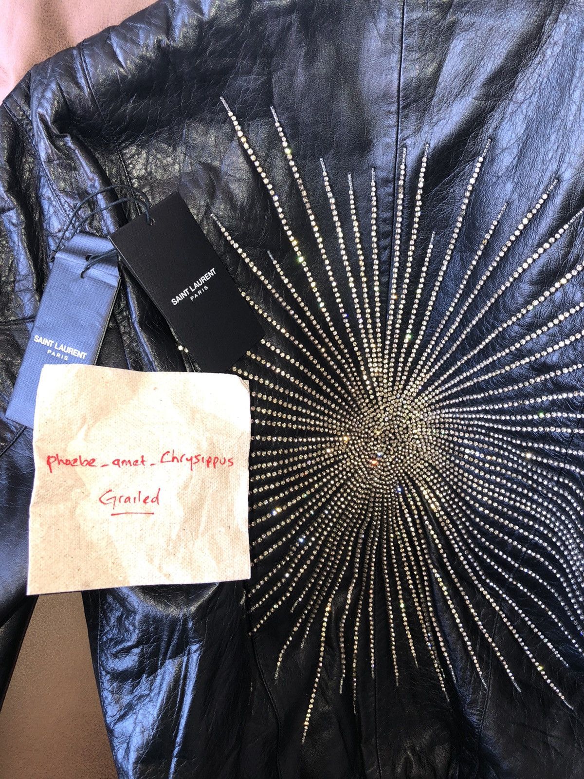 Hedi Slimane × Saint Laurent Paris Saint Laurent Fw16 crystal explosion leather bomber Size US L / EU 52-54 / 3 - 15 Thumbnail