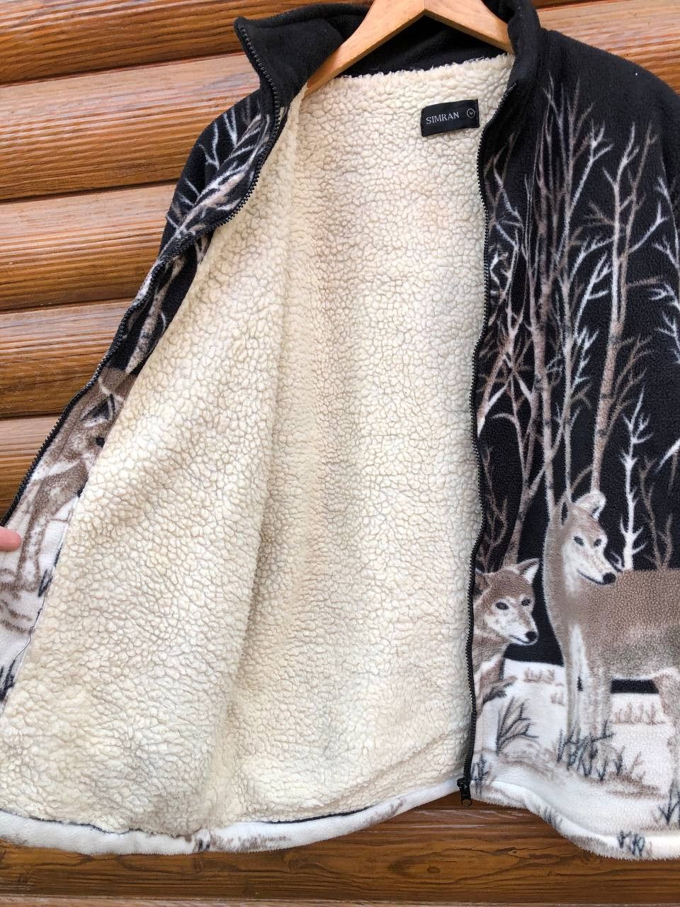 Other Vintage Animal WOLF Fleece Jacket Size US XL / EU 56 / 4 - 5 Thumbnail