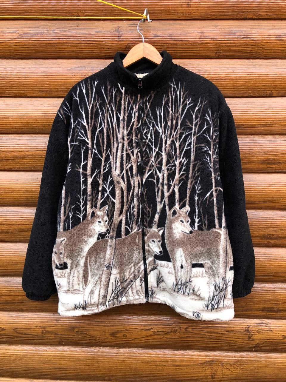 Other Vintage Animal WOLF Fleece Jacket Size US XL / EU 56 / 4 - 1 Thumbnail