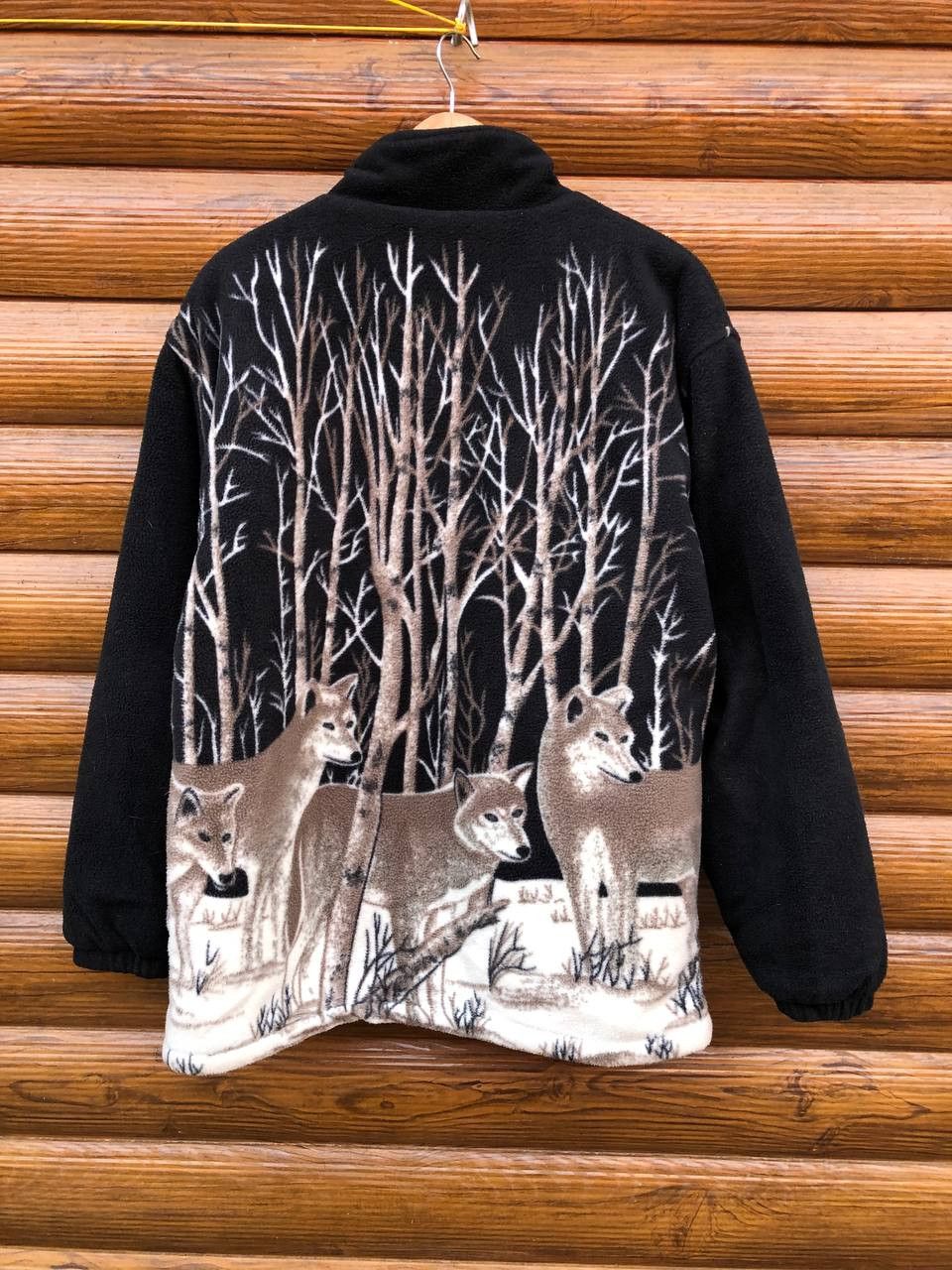 Other Vintage Animal WOLF Fleece Jacket Size US XL / EU 56 / 4 - 3 Thumbnail
