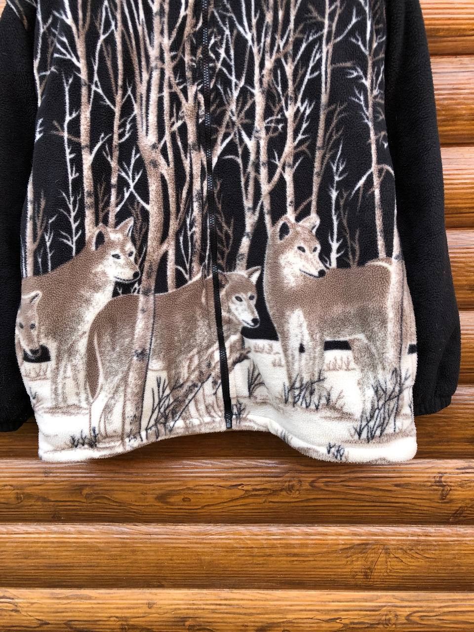 Other Vintage Animal WOLF Fleece Jacket Size US XL / EU 56 / 4 - 2 Thumbnail