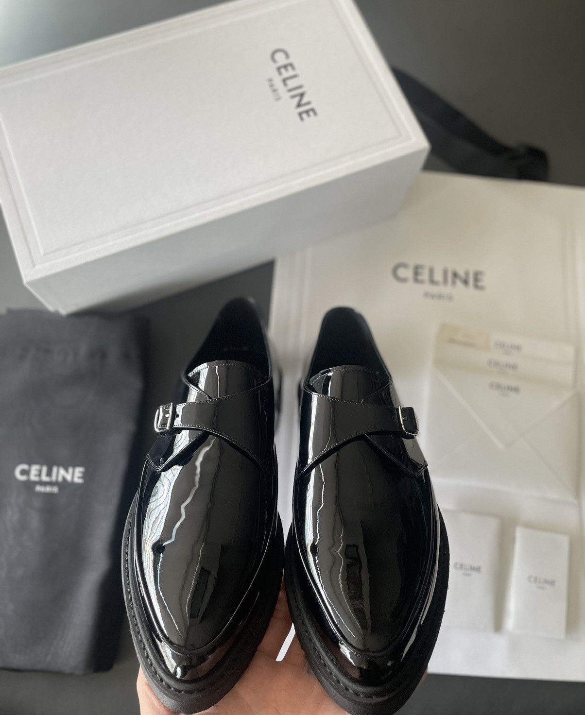Celine × Hedi Slimane Rare Brand New Hedi Super Runway Creeper Leather Loafer Size US 10.5 / EU 43-44 - 15 Thumbnail